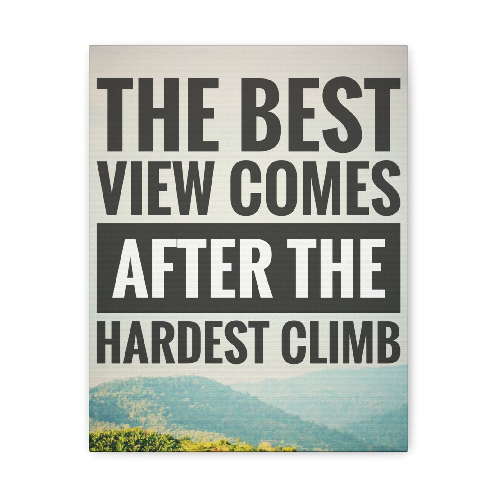 Inspirational Quote Canvas The Best View Comes Motivational Print Ready to Hang Artwork-Express Your Love Gifts