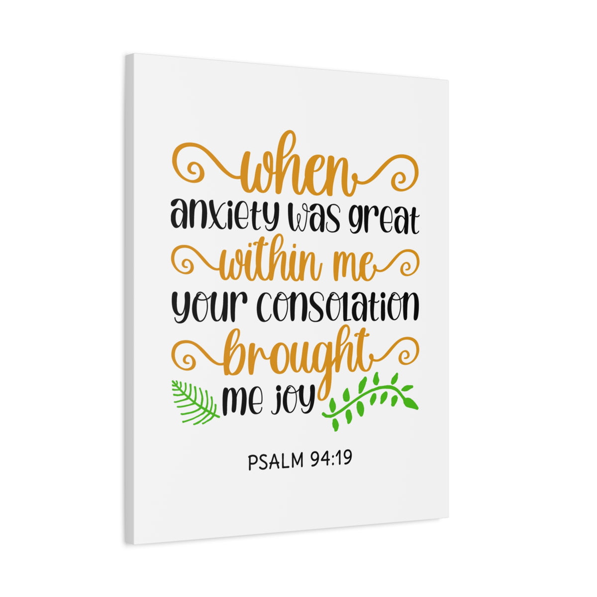 Scripture Canvas Within Me Psalm 94:19 Christian Wall Art Bible Verse Print Ready to Hang-Express Your Love Gifts