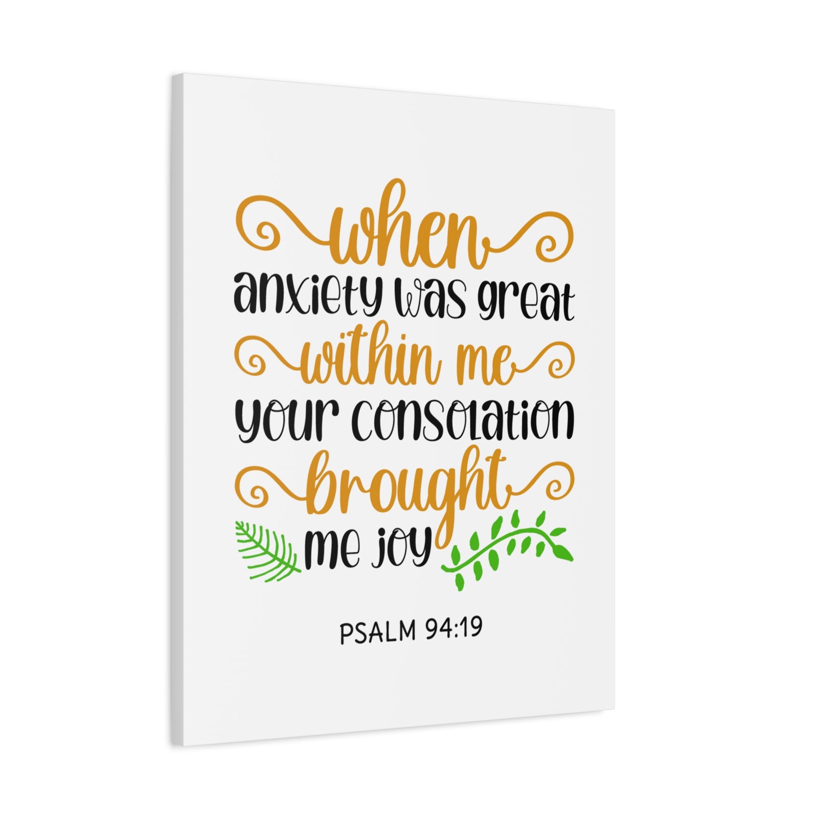 Scripture Canvas Within Me Psalm 94:19 Christian Wall Art Bible Verse Print Ready to Hang-Express Your Love Gifts