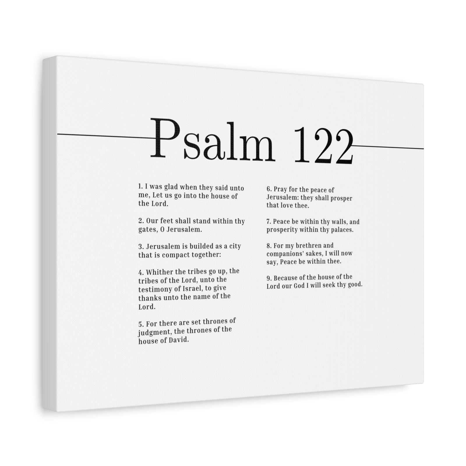Scripture Canvas The House Of The Lord Psalm 122 Christian Wall Art Bible Verse Print Ready to Hang-Express Your Love Gifts