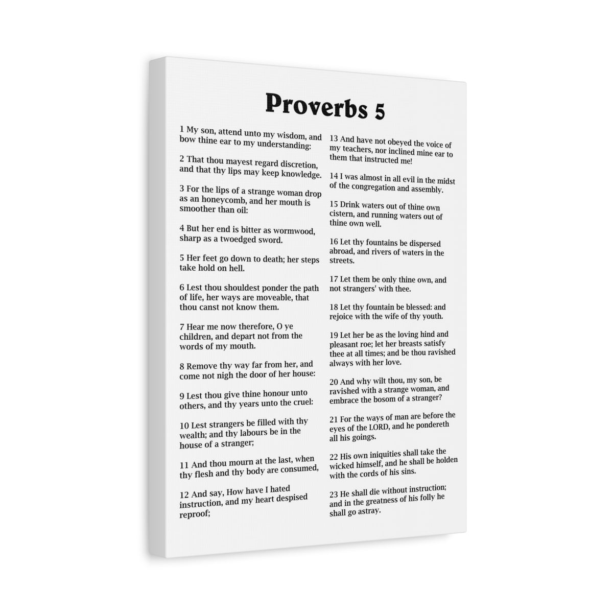 Scripture Walls Proverbs Chapter 5 White Bible Canvas Christian Wall Art Ready to Hang Unframed-Express Your Love Gifts