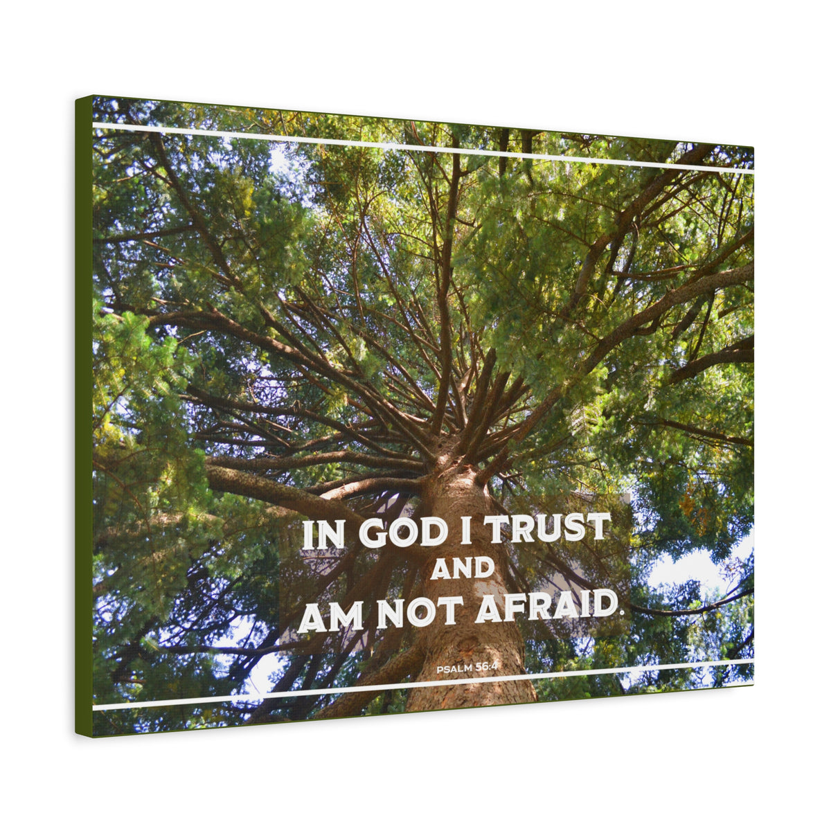 Scripture Walls In God I Trust Psalm 56:4 Bible Verse Canvas Christian Wall Art Ready to Hang-Express Your Love Gifts