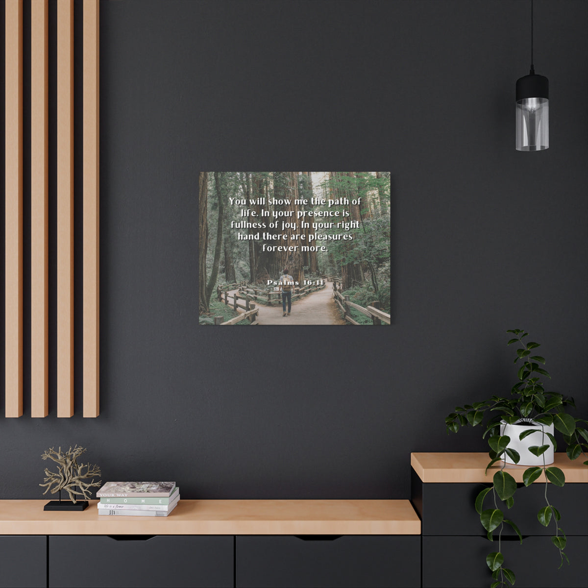 Scripture Canvas Path Of Life Psalms 16:11 Christian Wall Art Bible Verse Print Ready to Hang-Express Your Love Gifts