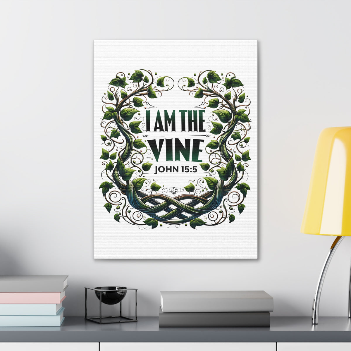 Scripture Walls John 15:5 I Am the Vine Bible Verse Canvas Christian Wall Art Ready to Hang Unframed-Express Your Love Gifts