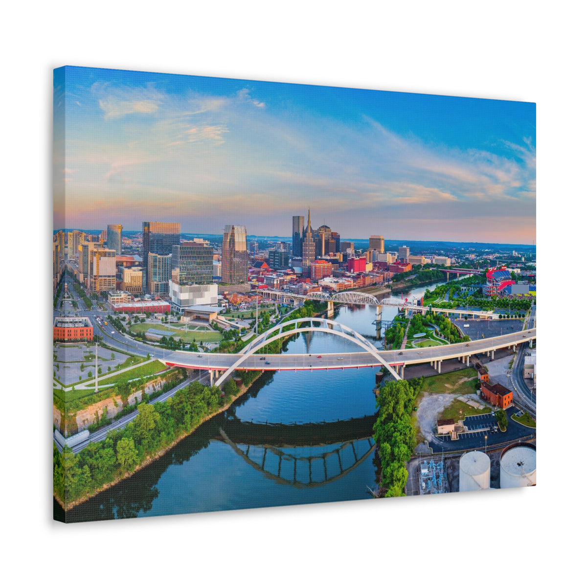 Nashville Daytime Skyline Canvas Artwork High-Quality Breathtaking Stunning Cityscape for Home Decor Ready to Hang-Express Your Love Gifts
