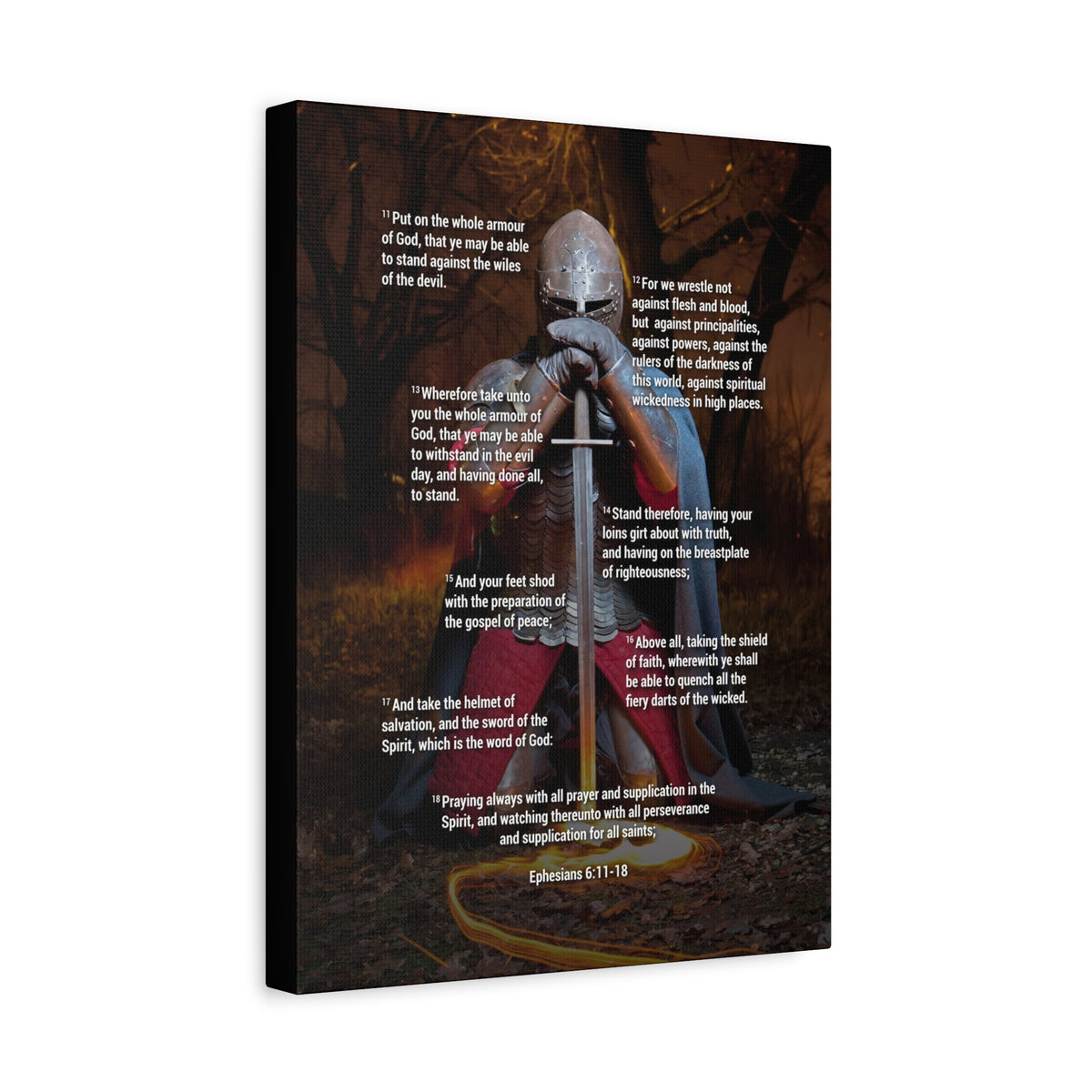 Armour of God Ephesians Bible Verse Canvas Ready to Hang Christian Wall Décor Scripture Art-Express Your Love Gifts