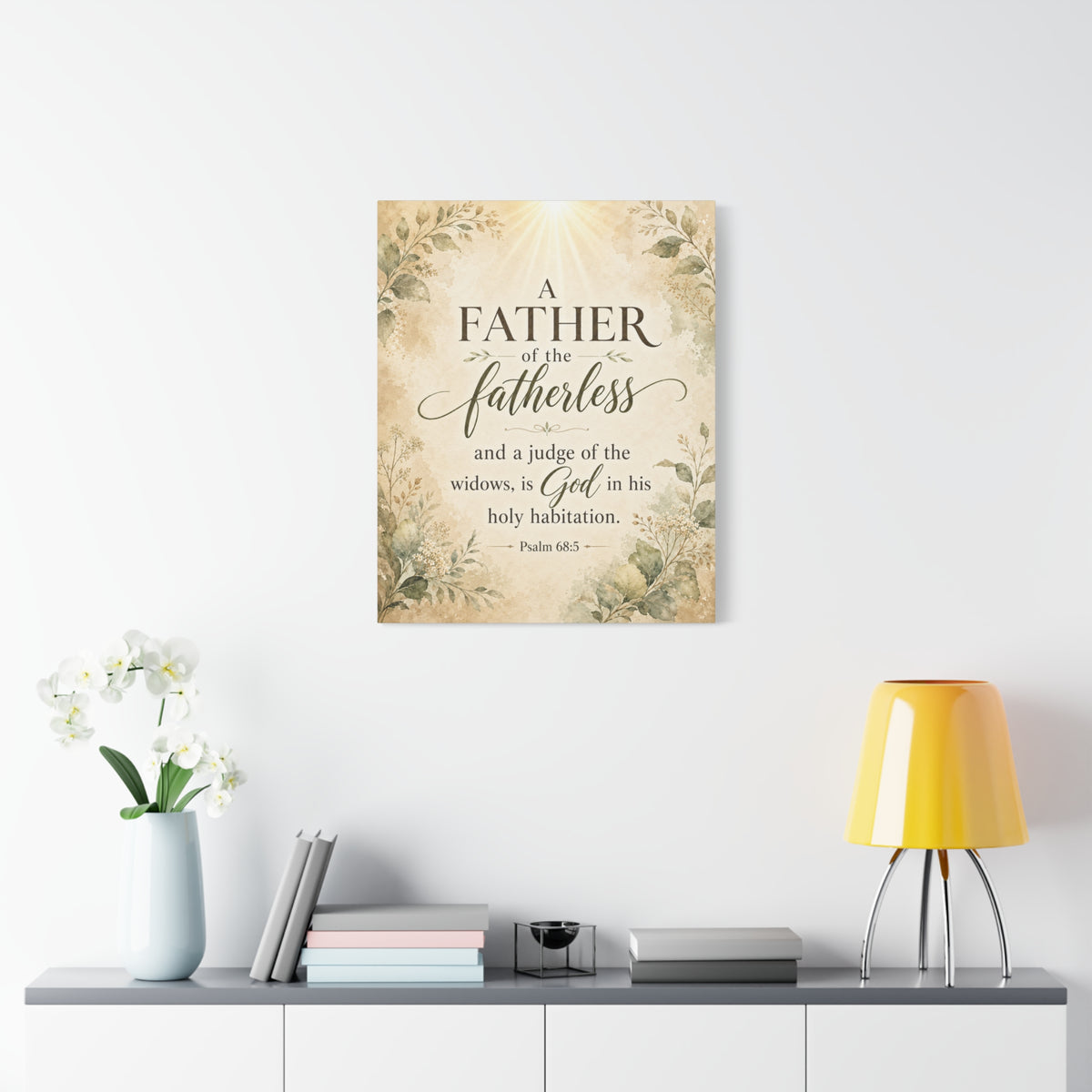 Scripture Walls Psalm 68:5 Light Widows Advocate Fatherless Christian Wall Art Print Ready to Hang Unframed-Express Your Love Gifts