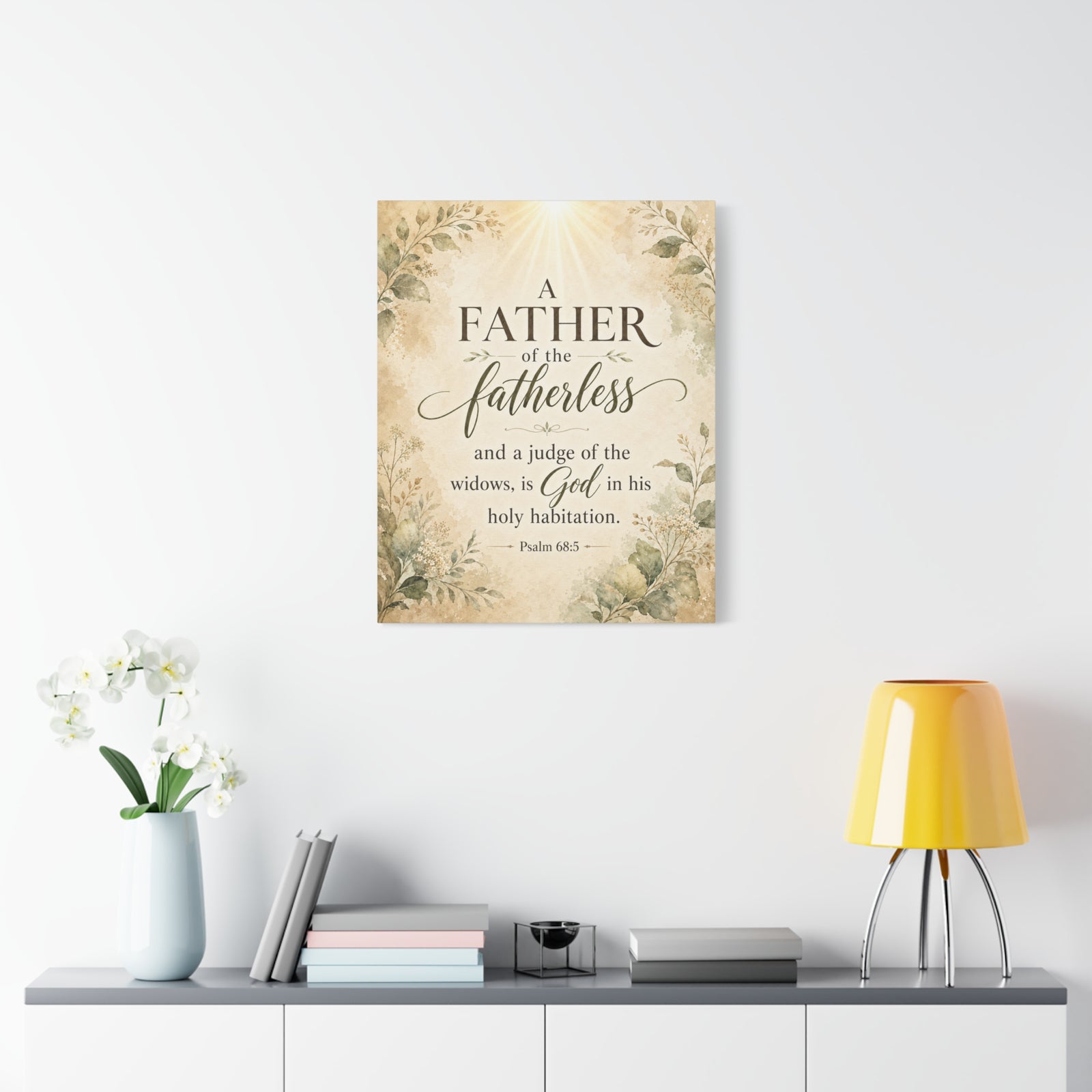 Scripture Walls Psalm 68:5 Light Widows Advocate Fatherless Christian Wall Art Print Ready to Hang Unframed-Express Your Love Gifts