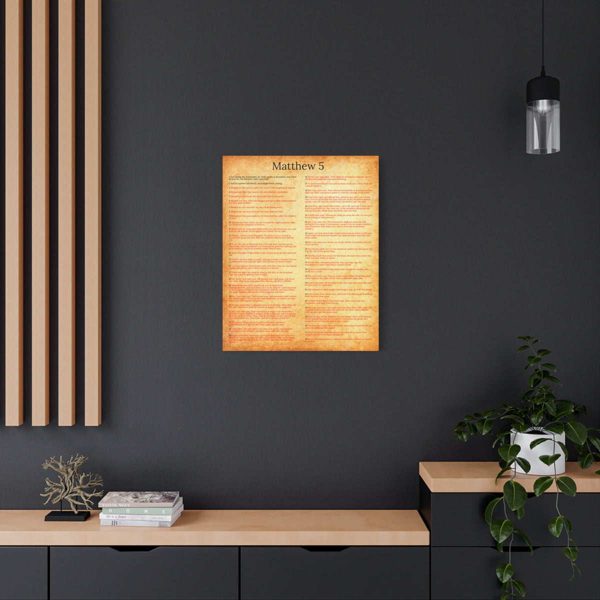 Scripture Walls Matthew 5 Sermon on the Mount Gold Christian Wall Art Print Ready to Hang Unframed-Express Your Love Gifts