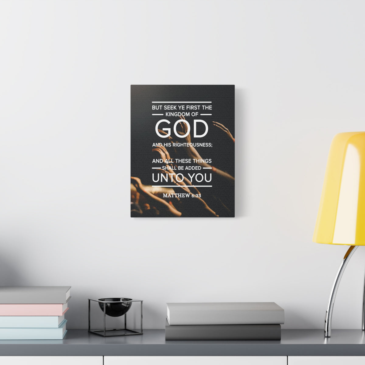 Scripture Canvas Kingdom of God Matthew 6:33 Christian Wall Art Bible Verse Print Ready to Hang-Express Your Love Gifts