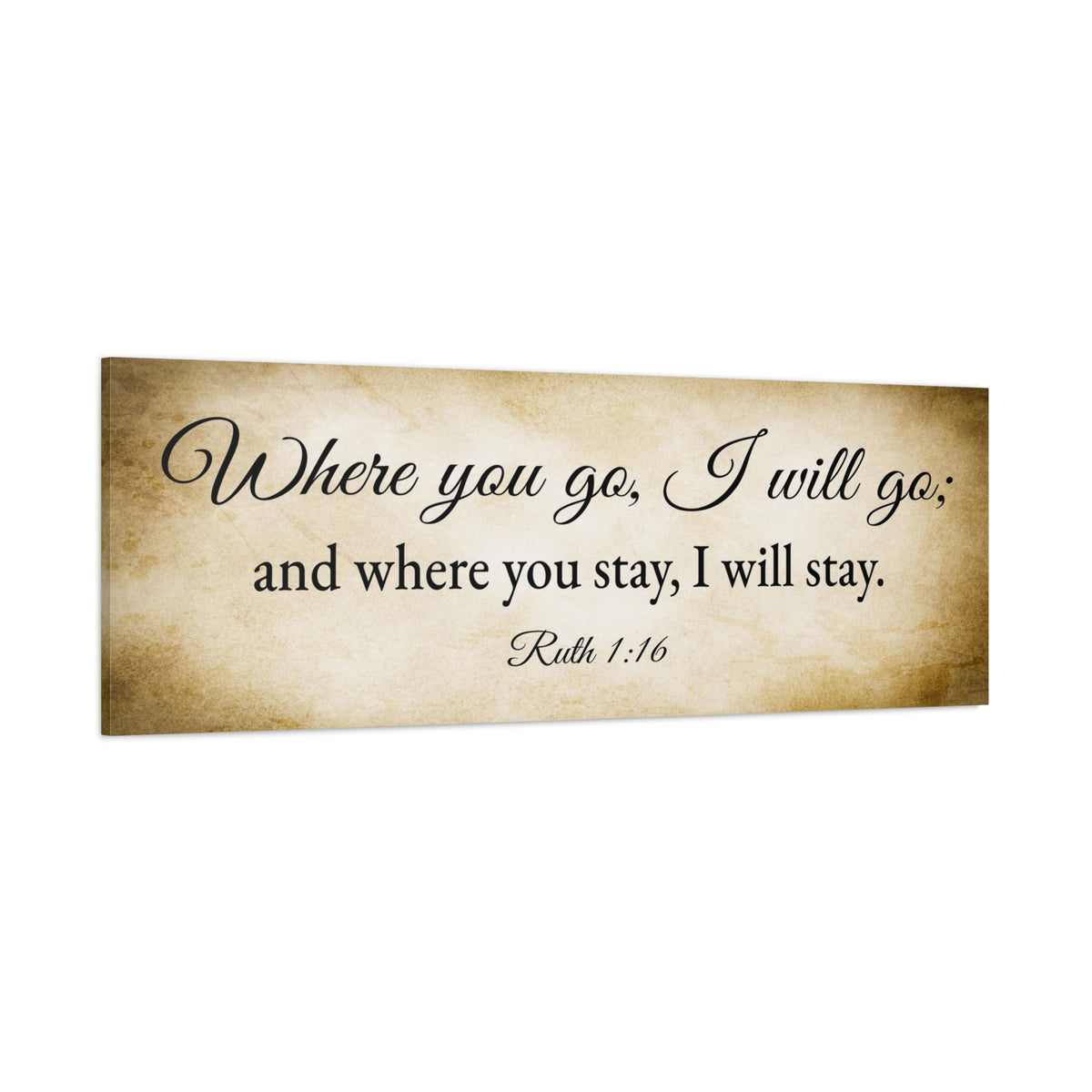 Scripture Walls Ruth 1:16 Gold Bible Verse Canvas Christian Wall Art Ready to Hang Unframed-Express Your Love Gifts