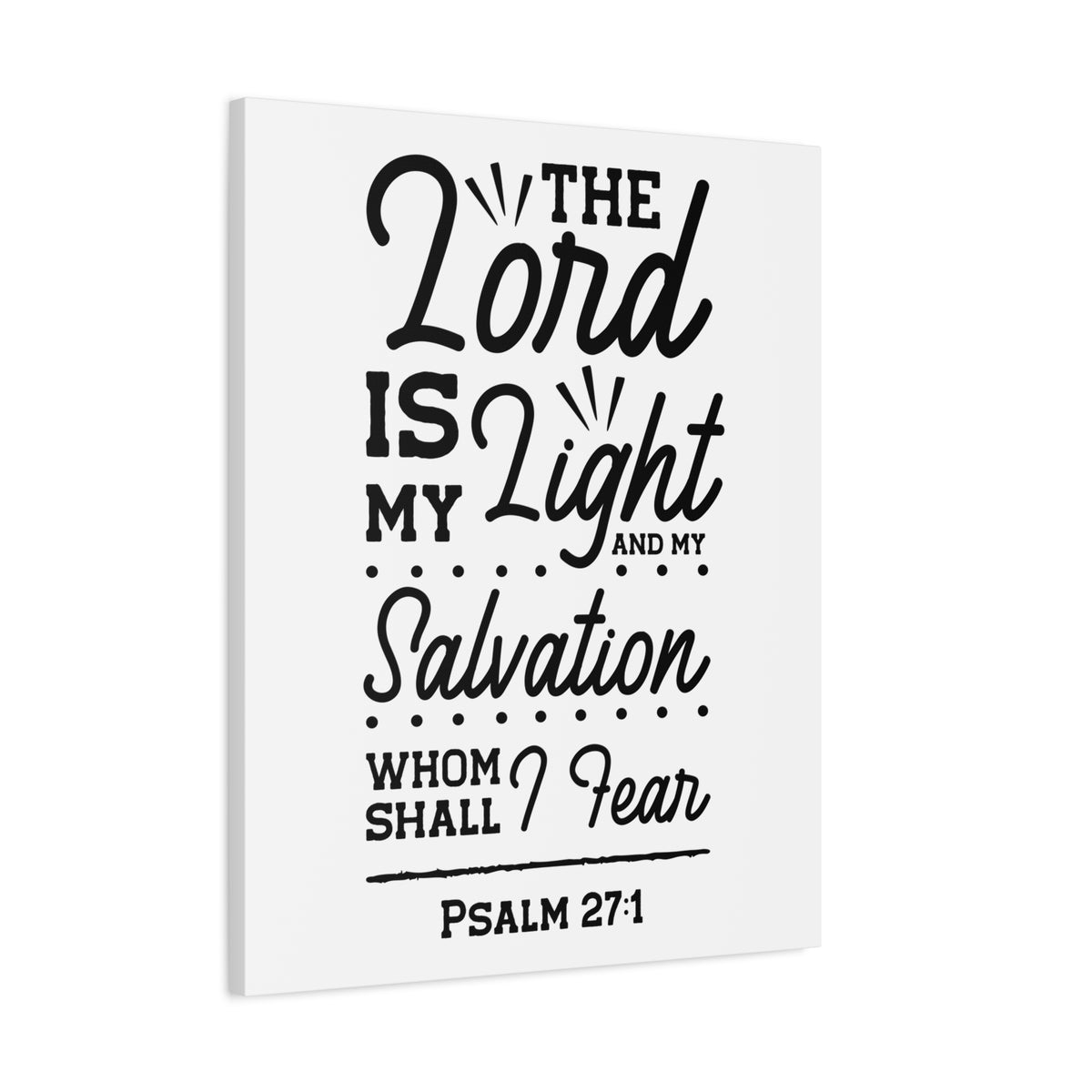 Scripture Canvas Lord Is My Light Psalm 27:1 Christian Wall Art Bible Verse Print Ready to Hang-Express Your Love Gifts