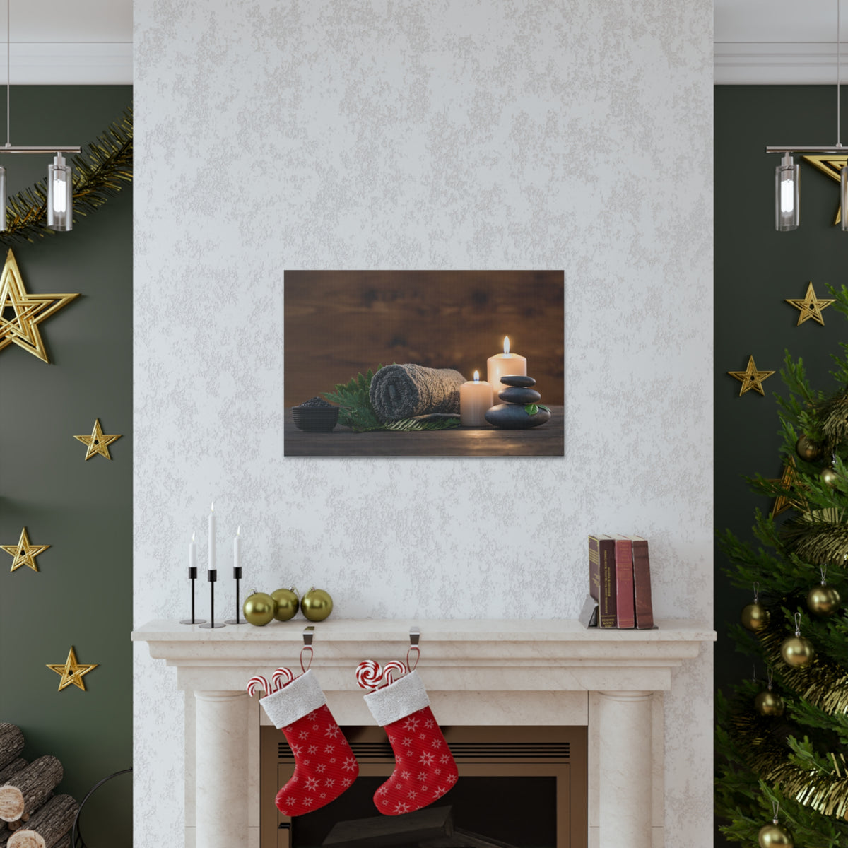 Towel on Fern Forest Floral Nature Photography Canvas Wall Art for Home Decor Ready-to-Hang-Express Your Love Gifts