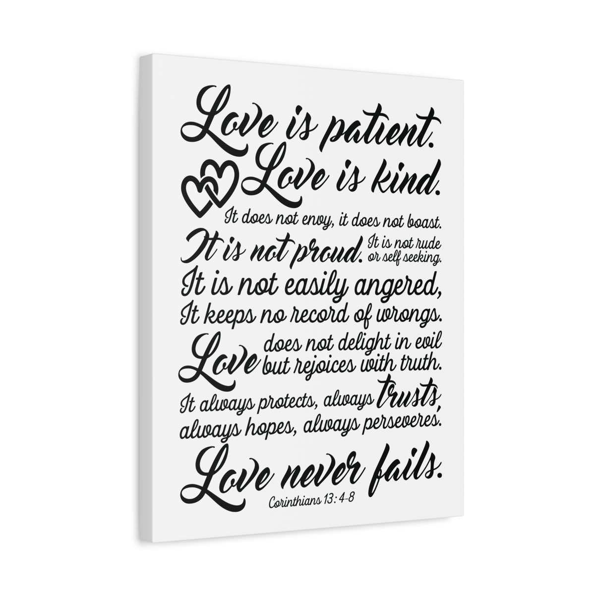 Scripture Canvas Love Is Patient Corinthians 13:4-8 Christian Wall Art Bible Verse Print Ready to Hang-Express Your Love Gifts