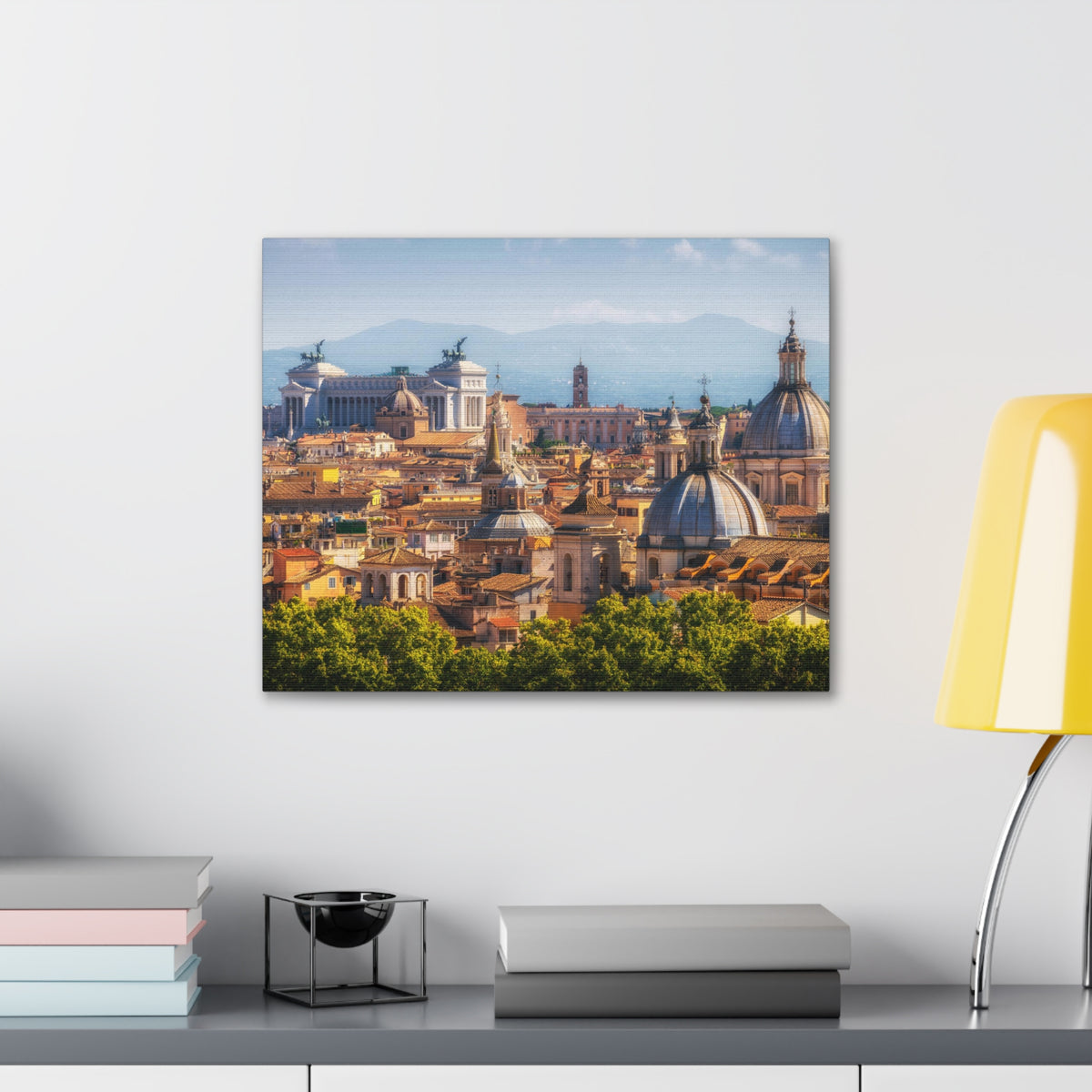 Rome Daytime Skyline Canvas Artwork High-Quality Breathtaking Stunning Cityscape for Home Decor Ready to Hang-Express Your Love Gifts