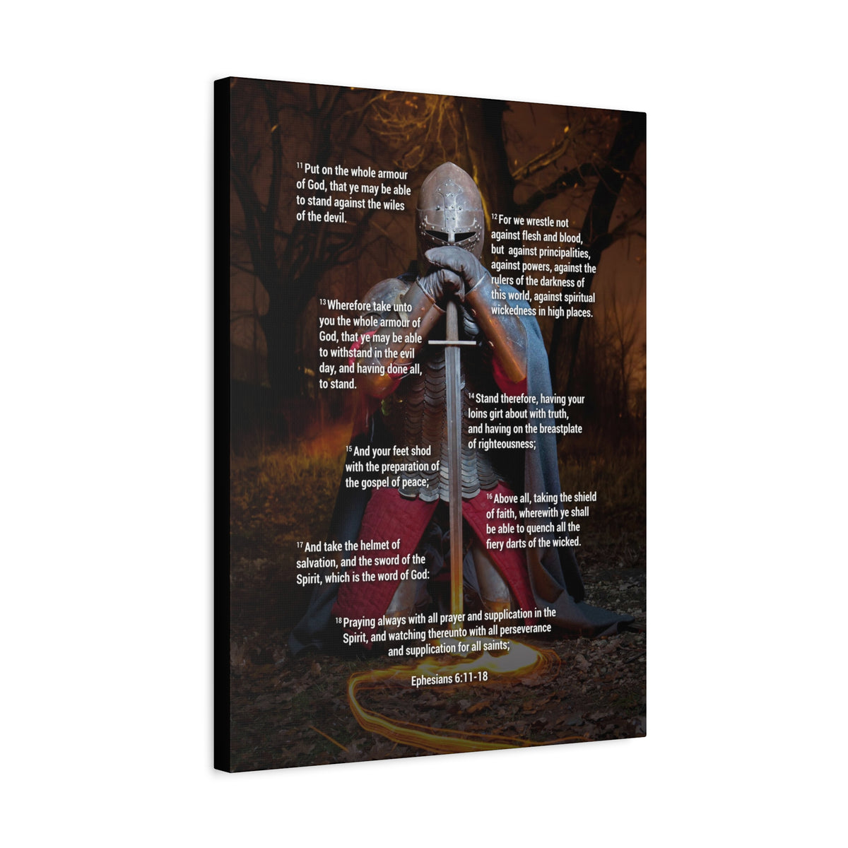 Armour of God Ephesians Bible Verse Canvas Ready to Hang Christian Wall Décor Scripture Art-Express Your Love Gifts