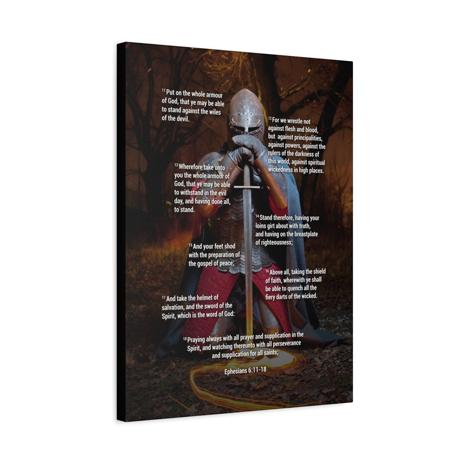 Armour of God Ephesians Bible Verse Canvas Ready to Hang Christian Wall Décor Scripture Art-Express Your Love Gifts