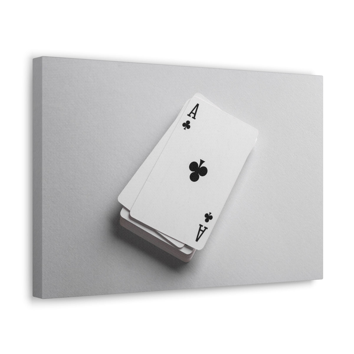 Ace of Clubs On A Playing Card Stack Playing Card Canvas Wall Art for Home Decor Ready-to-Hang-Express Your Love Gifts