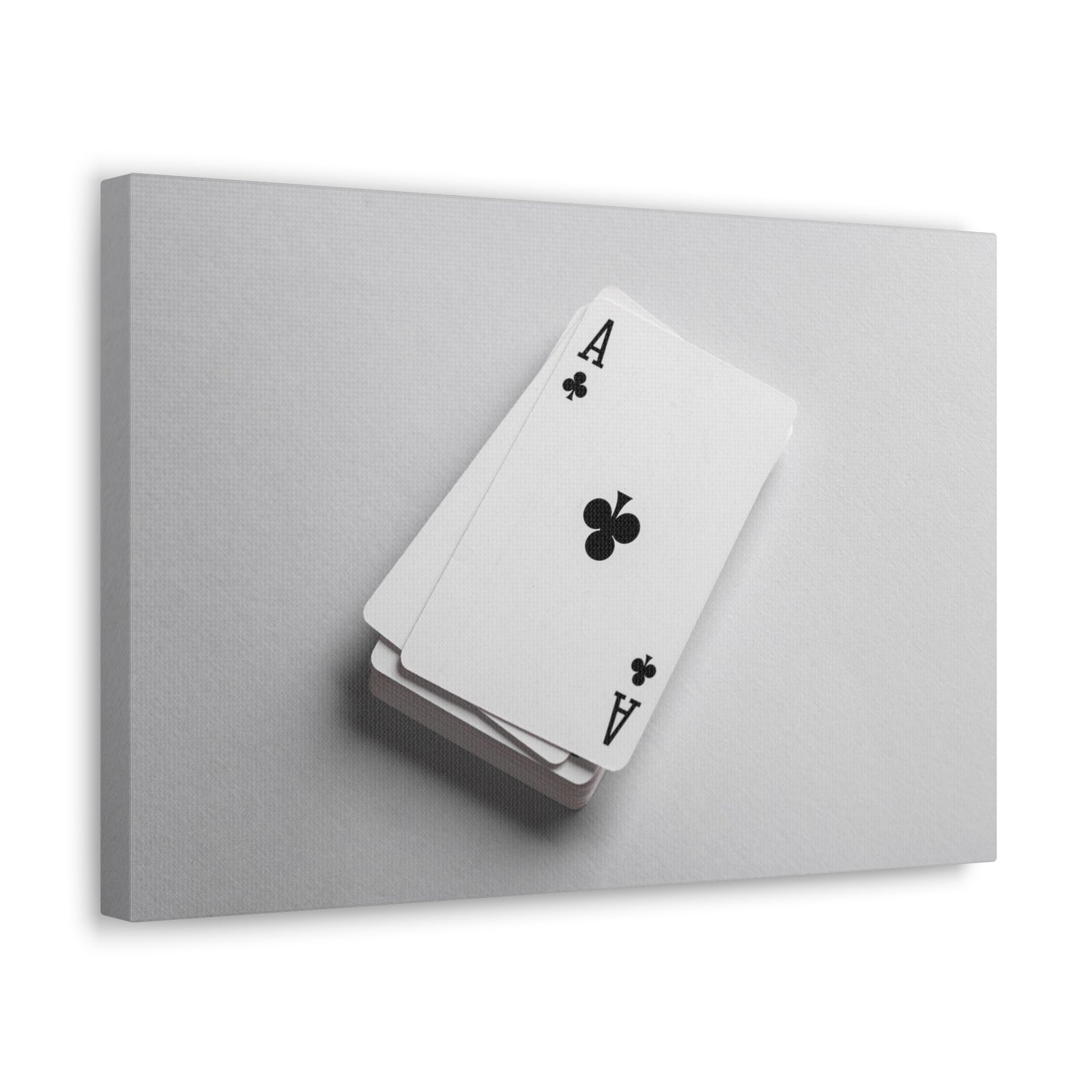 Ace of Clubs On A Playing Card Stack Playing Card Canvas Wall Art for Home Decor Ready-to-Hang-Express Your Love Gifts