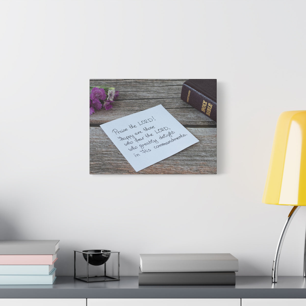 Scripture Canvas Praise The Lord Psalm 119:47 Wood Christian Wall Art Bible Verse Print Ready to Hang-Express Your Love Gifts