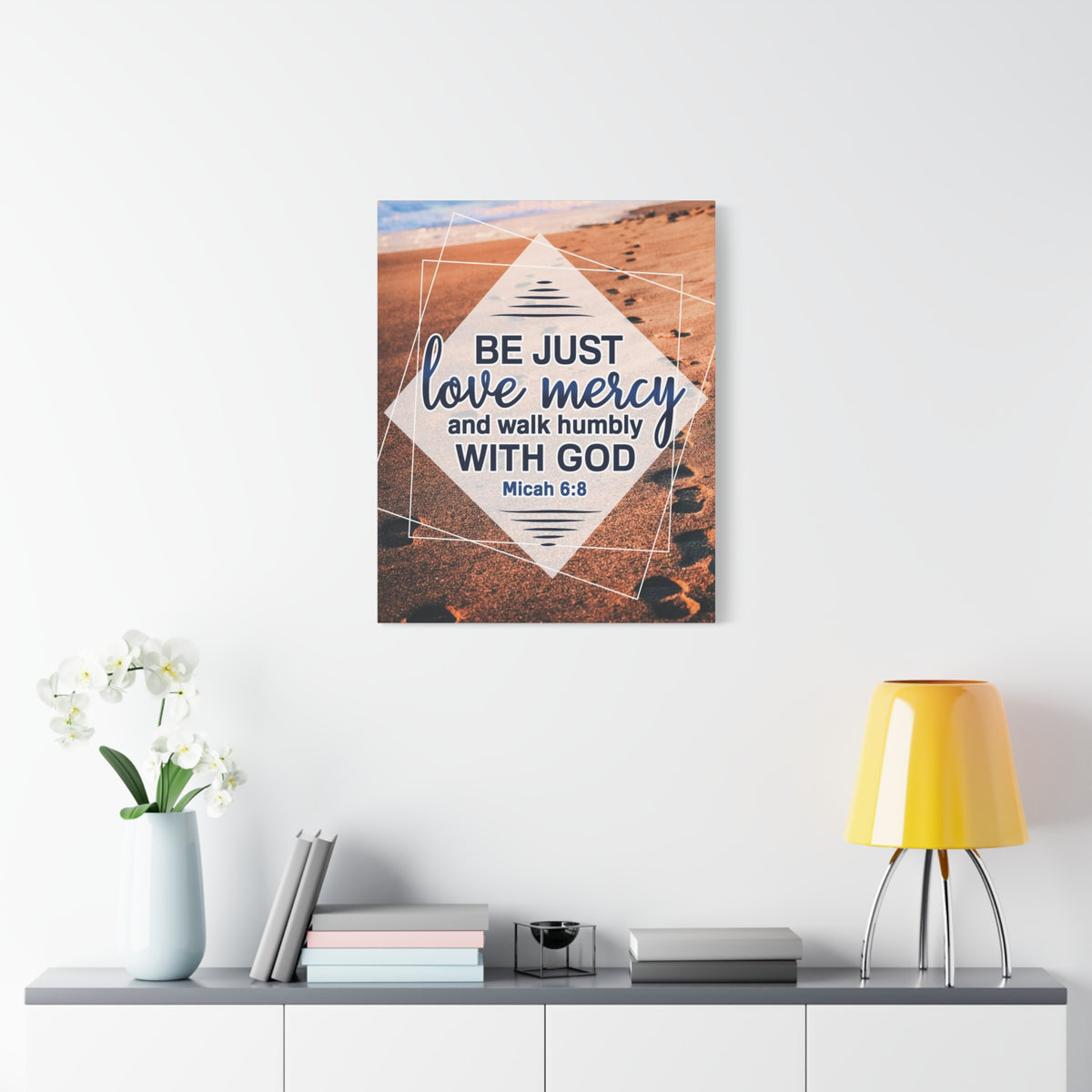 Scripture Canvas Walk Humbly With God Micah 6:8 Christian Wall Art Bible Verse Print Ready to Hang-Express Your Love Gifts