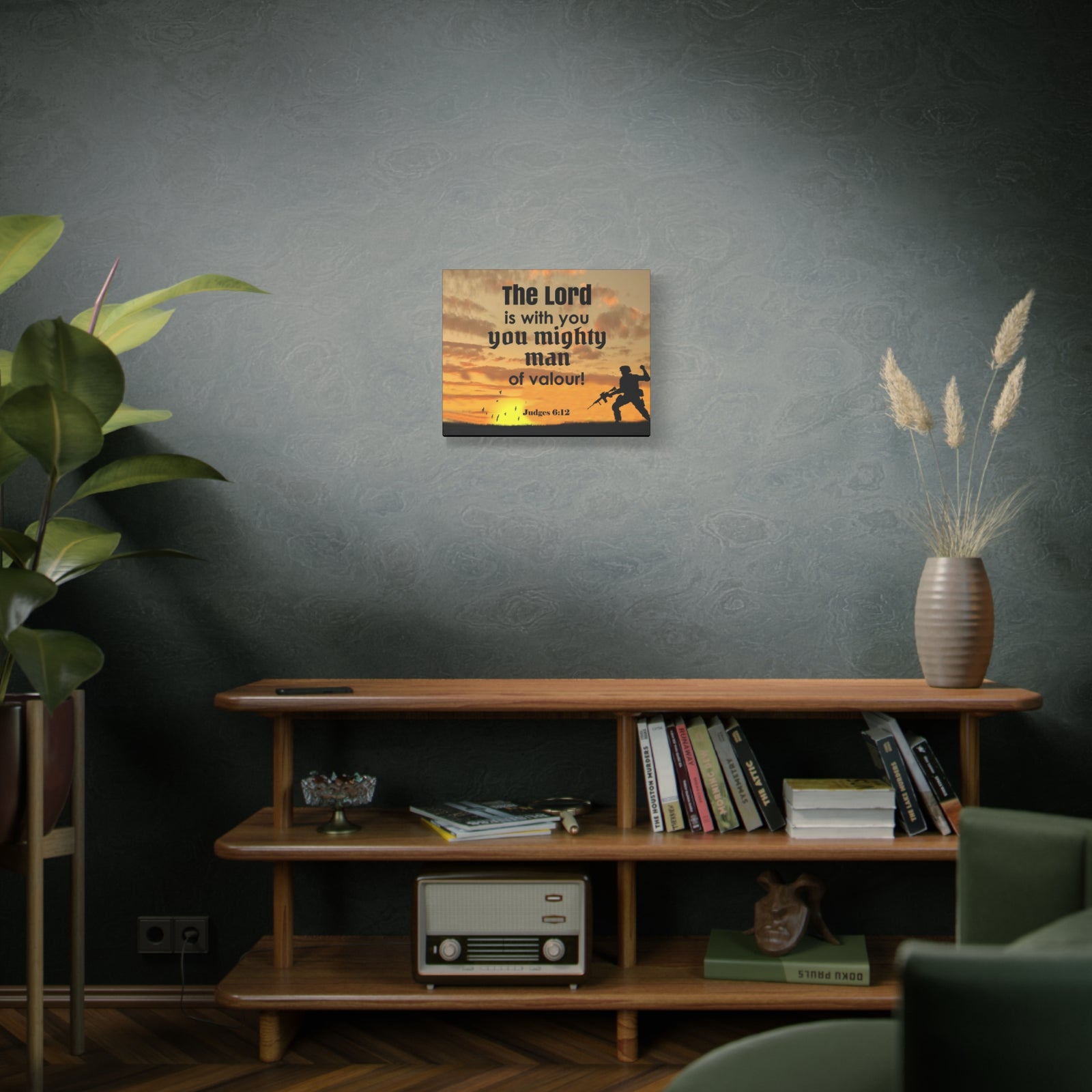 Scripture Wall Lord is with You Judges 6:12 Bible Chapter Canvas Christian Wall Art Ready to Hang-Express Your Love Gifts