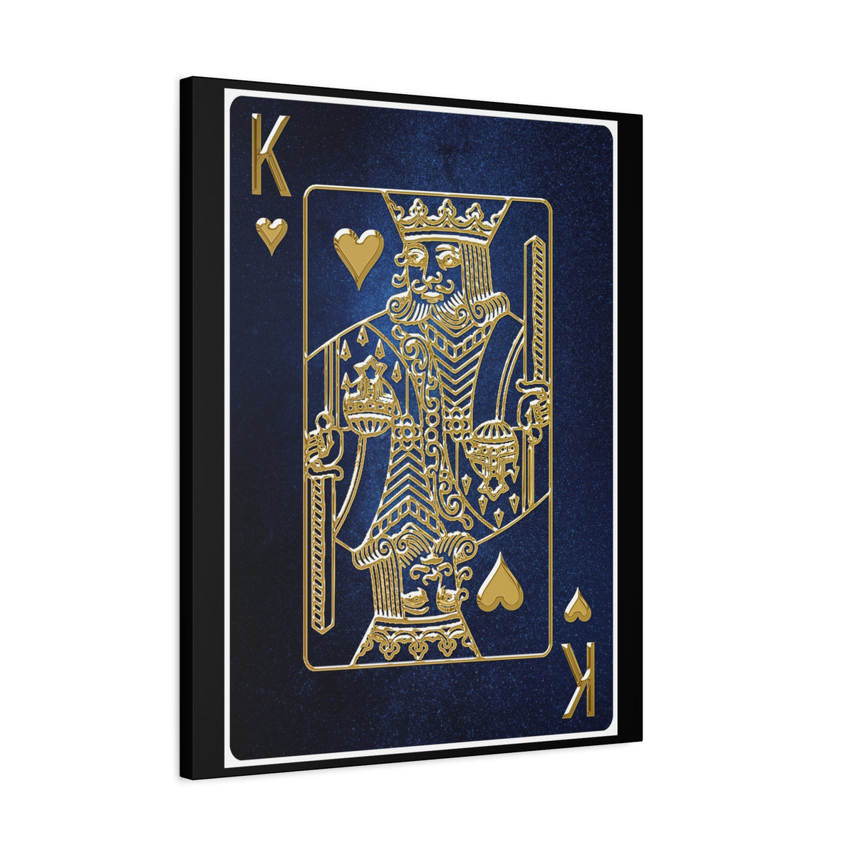 King Of Hearts Space Background Playing Card Canvas Wall Art for Home Decor Ready-to-Hang-Express Your Love Gifts