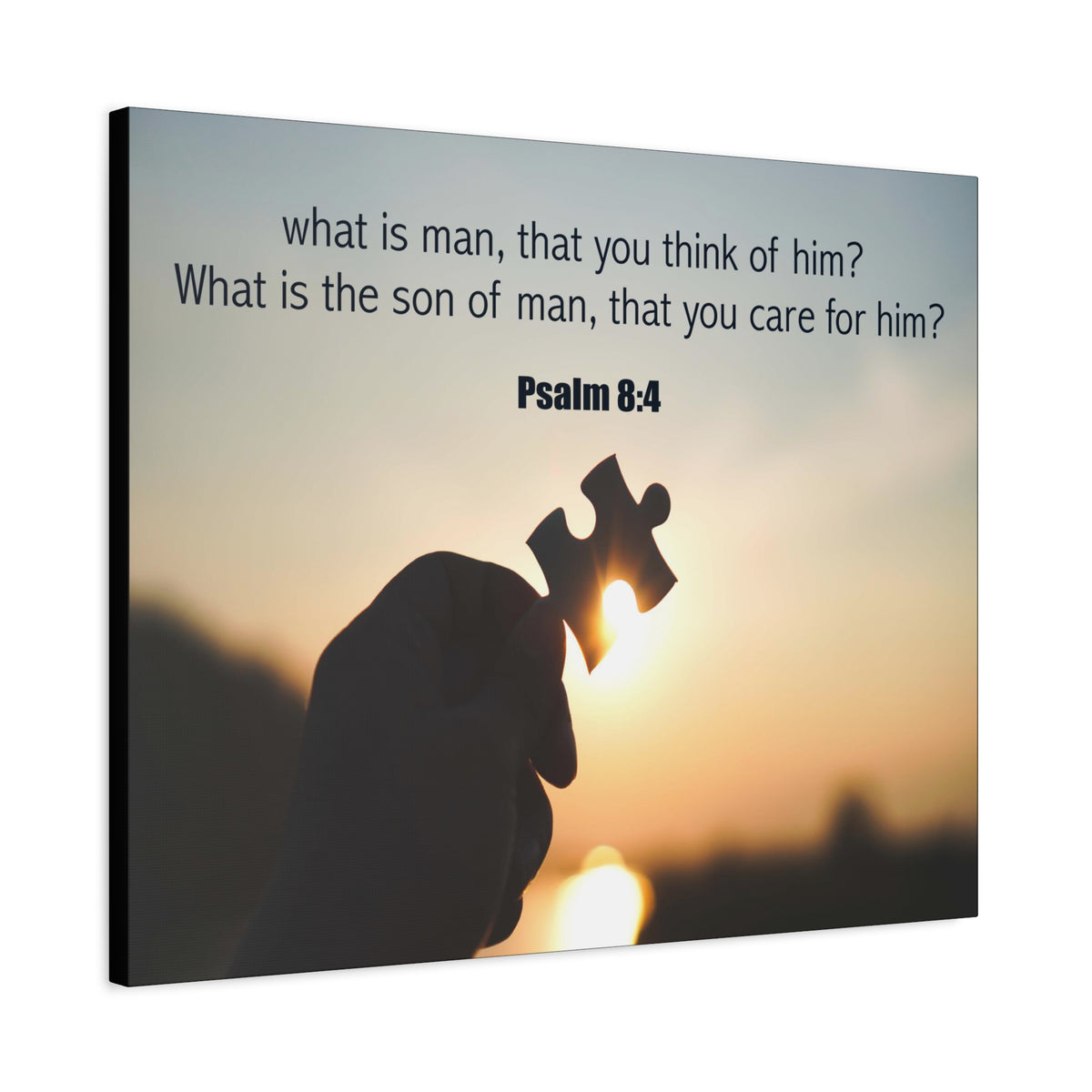 Scripture Canvas What is Man Psalm 8:4 Christian Wall Art Bible Verse Print Ready to Hang-Express Your Love Gifts