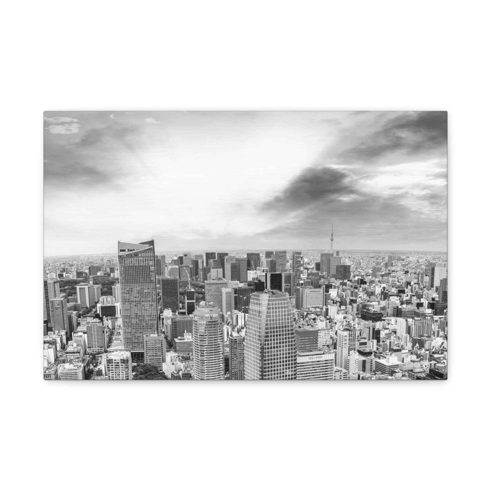 Tokyo Black And White Skyline Canvas Artwork High-Quality Breathtaking Stunning Cityscape for Home Decor Ready to Hang-Express Your Love Gifts
