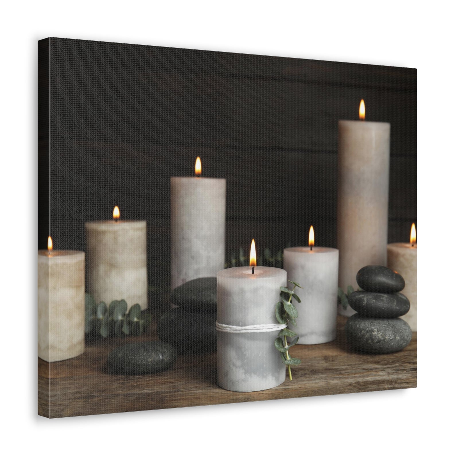 Composition with Burning Candles Forest Floral Nature Photography Canvas Wall Art for Home Decor Ready-to-Hang-Express Your Love Gifts