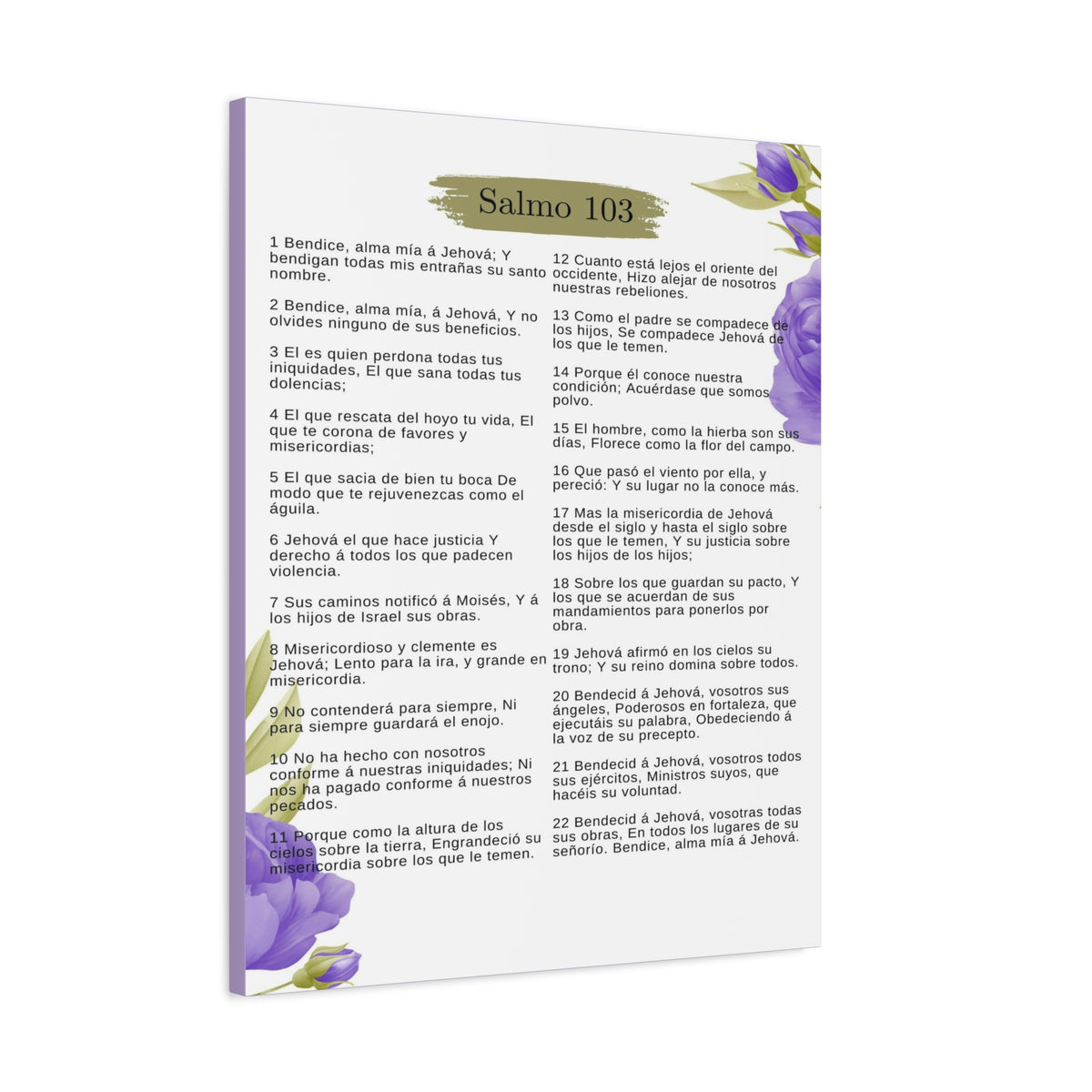 Salmo 103 Impresión De Arte Cristiano en la Pared Lista Para Colgar-Express Your Love Gifts