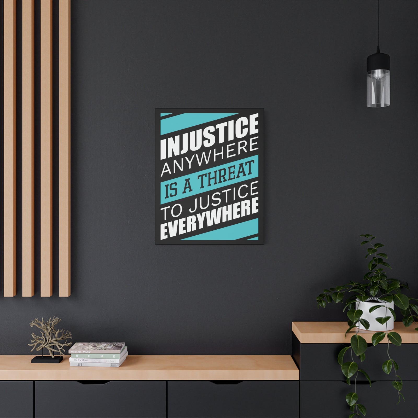 Inspirational Quote Canvas Threat To Justice Wall Art Motivational Motto Inspiring Prints Artwork Decor Ready to Hang-Express Your Love Gifts