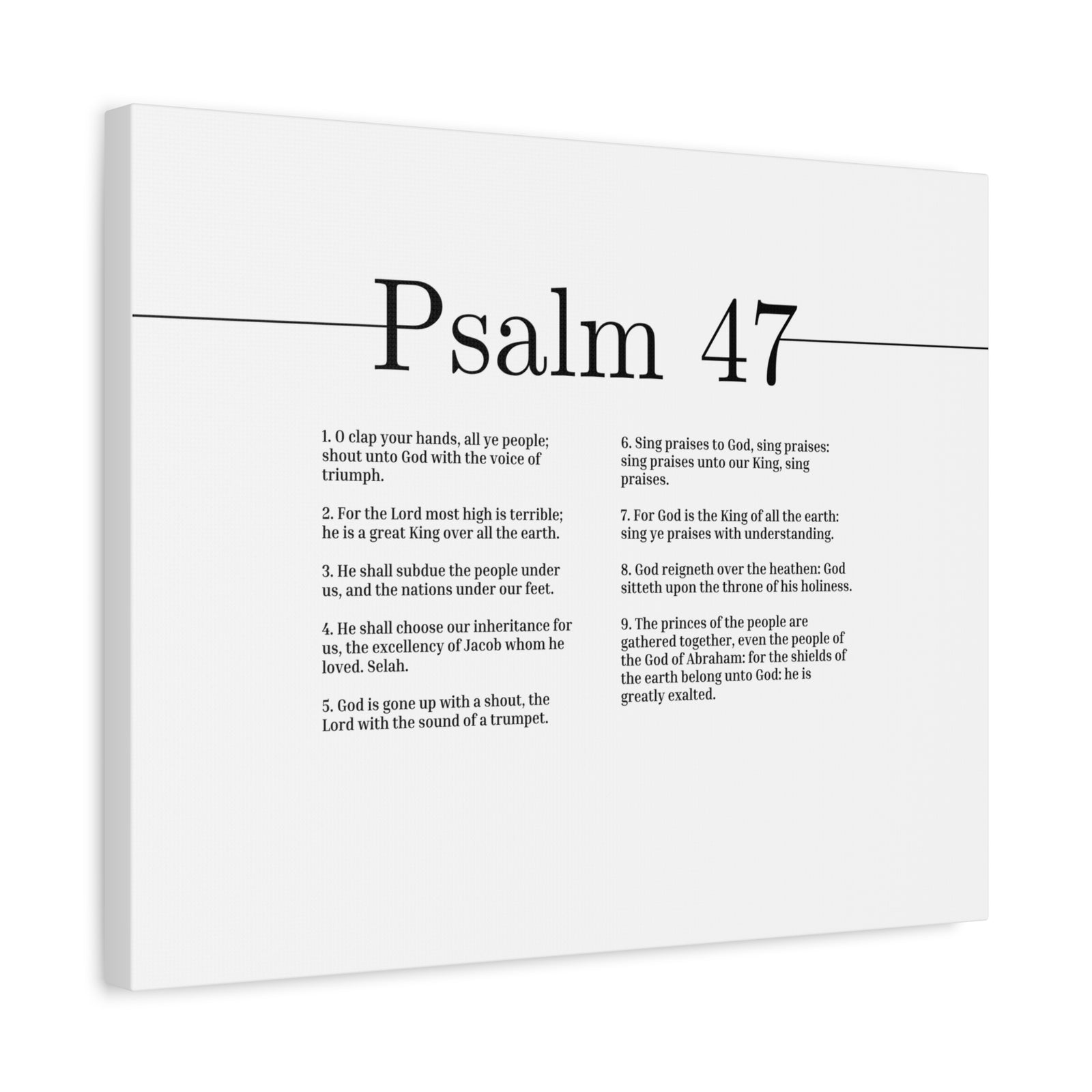 Scripture Canvas For God Is King Psalm 47 Christian Wall Art Bible Verse Print Ready to Hang-Express Your Love Gifts