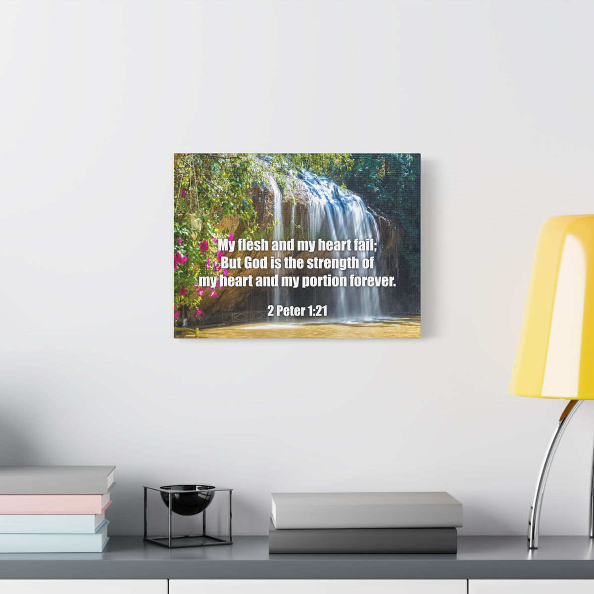 Scripture Canvas My Flesh and My Heart Psalm 73:26 Christian Wall Art Bible Verse Print Ready to Hang-Express Your Love Gifts