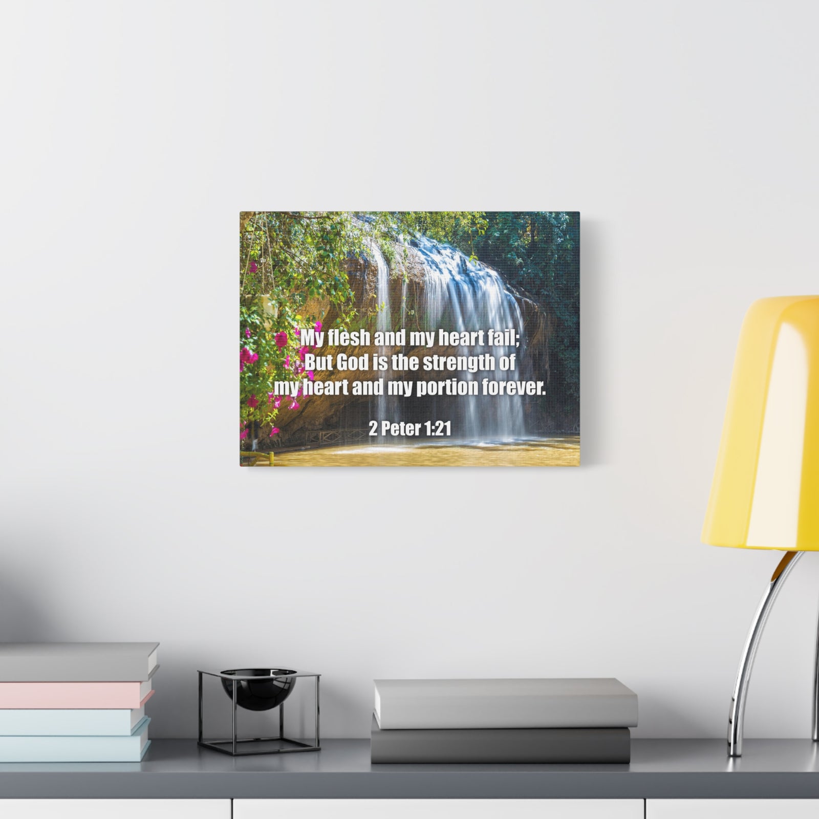 Scripture Canvas My Flesh and My Heart Psalm 73:26 Christian Wall Art Bible Verse Print Ready to Hang-Express Your Love Gifts