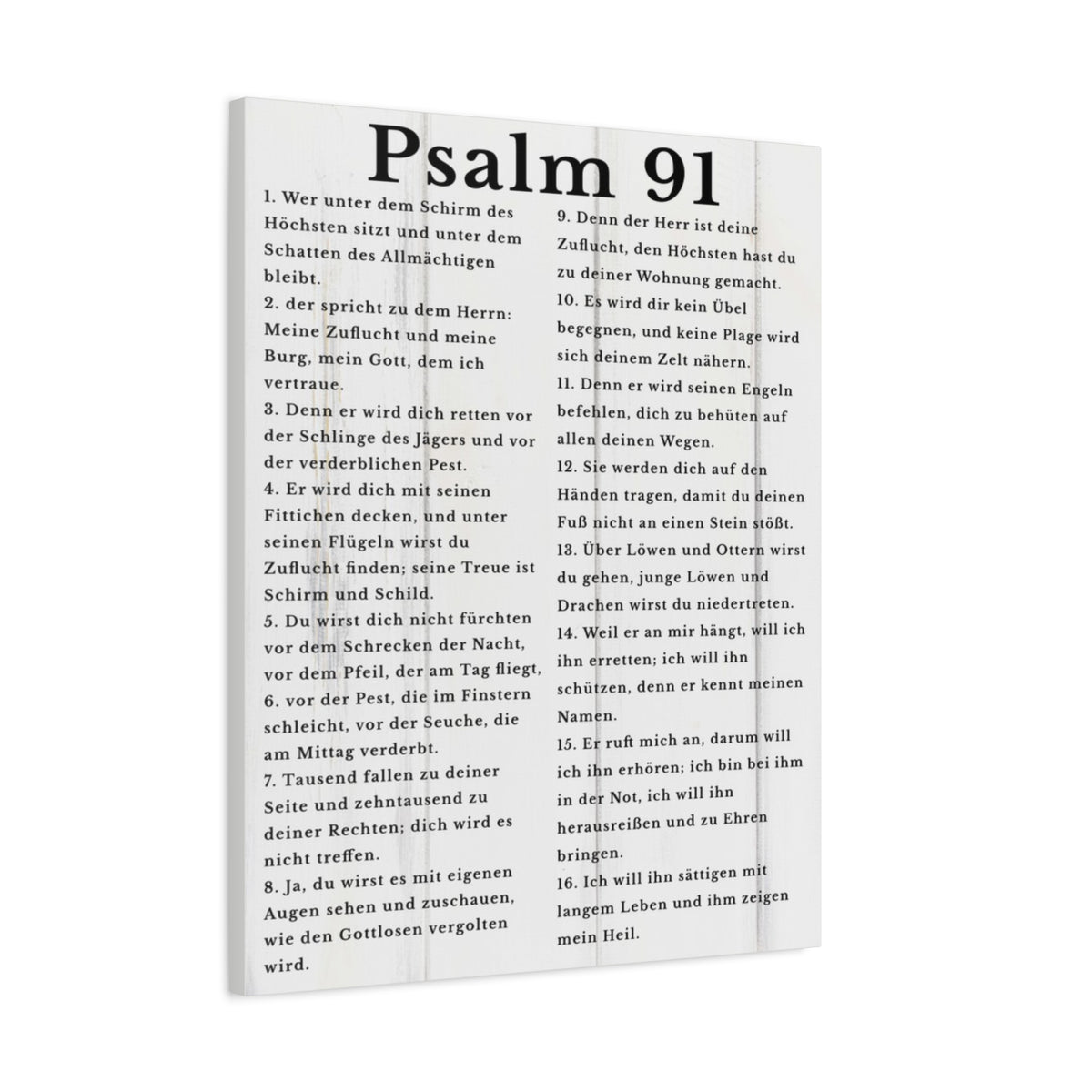 Scripture Walls Psalm 91 German White Bible Verse Canvas Christian Wall Art Ready to Hang Unframed-Express Your Love Gifts