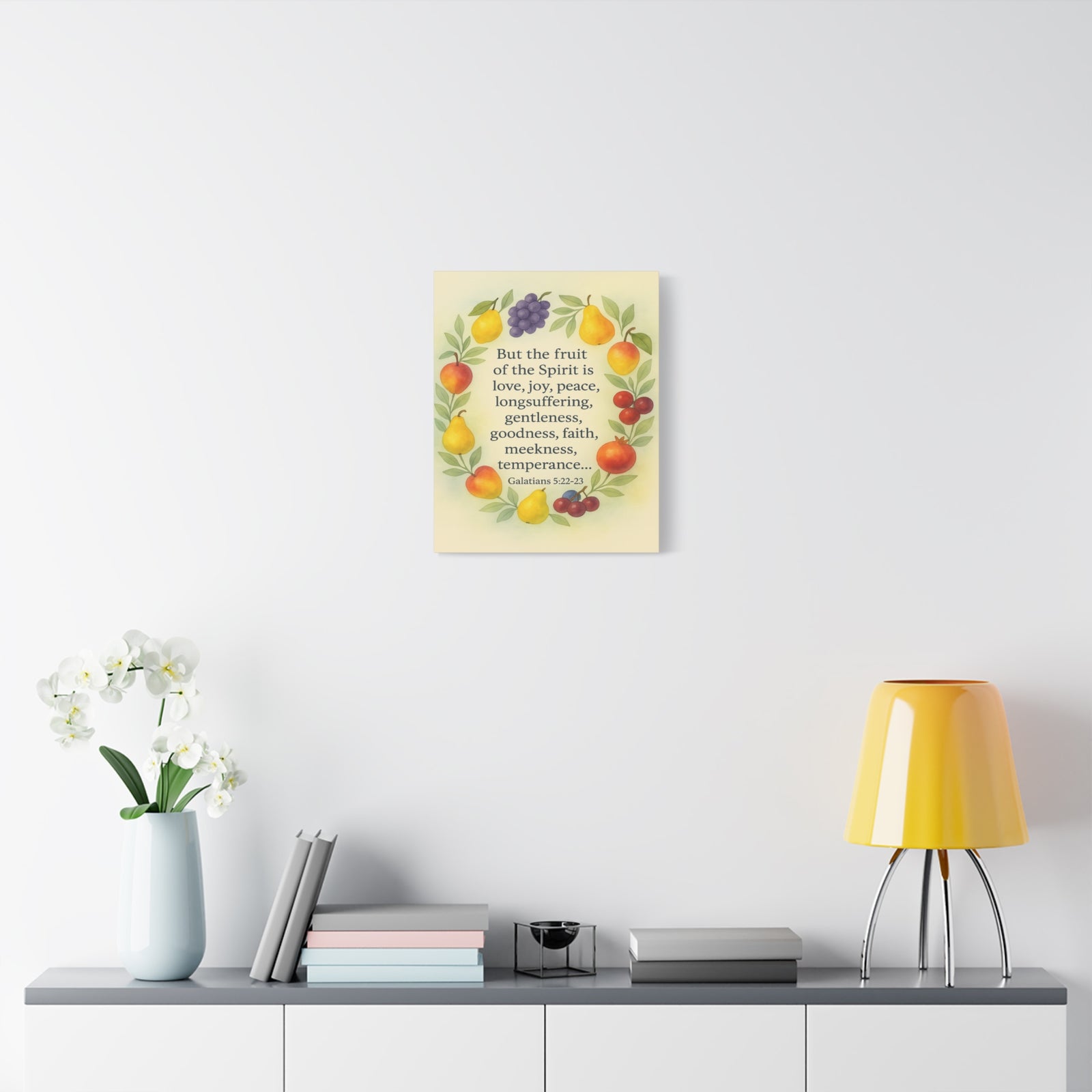 Bible Verse Canvas Galatians 5:22-23 Christian Home Décor Wall Art Scripture Ready to Hang Faith Print-Express Your Love Gifts