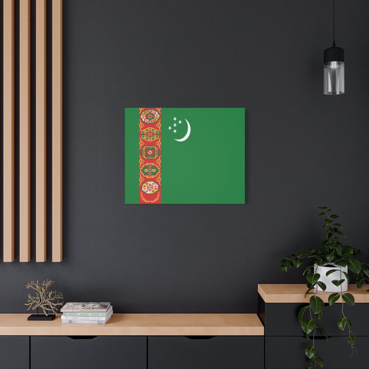 Turkmenistan Country Flag Canvas Vibrant Wall Art Unframed Home Decor-Express Your Love Gifts