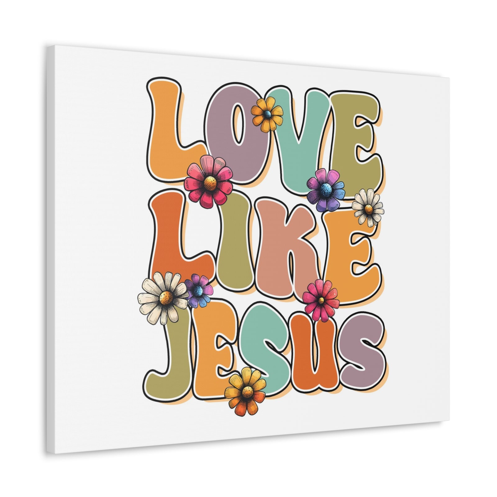 Scripture Walls Love Like Jesus Retro Bible Verse Canvas Christian Wall Art Ready to Hang Unframed-Express Your Love Gifts