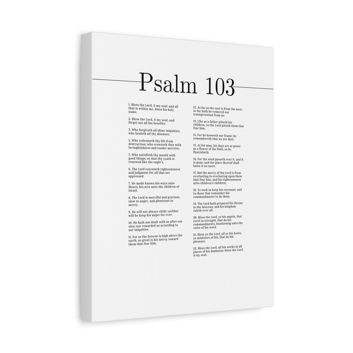 Scripture Canvas Bless His Holy Name Psalm 103 Christian Wall Art Bible Verse Print Ready to Hang-Express Your Love Gifts
