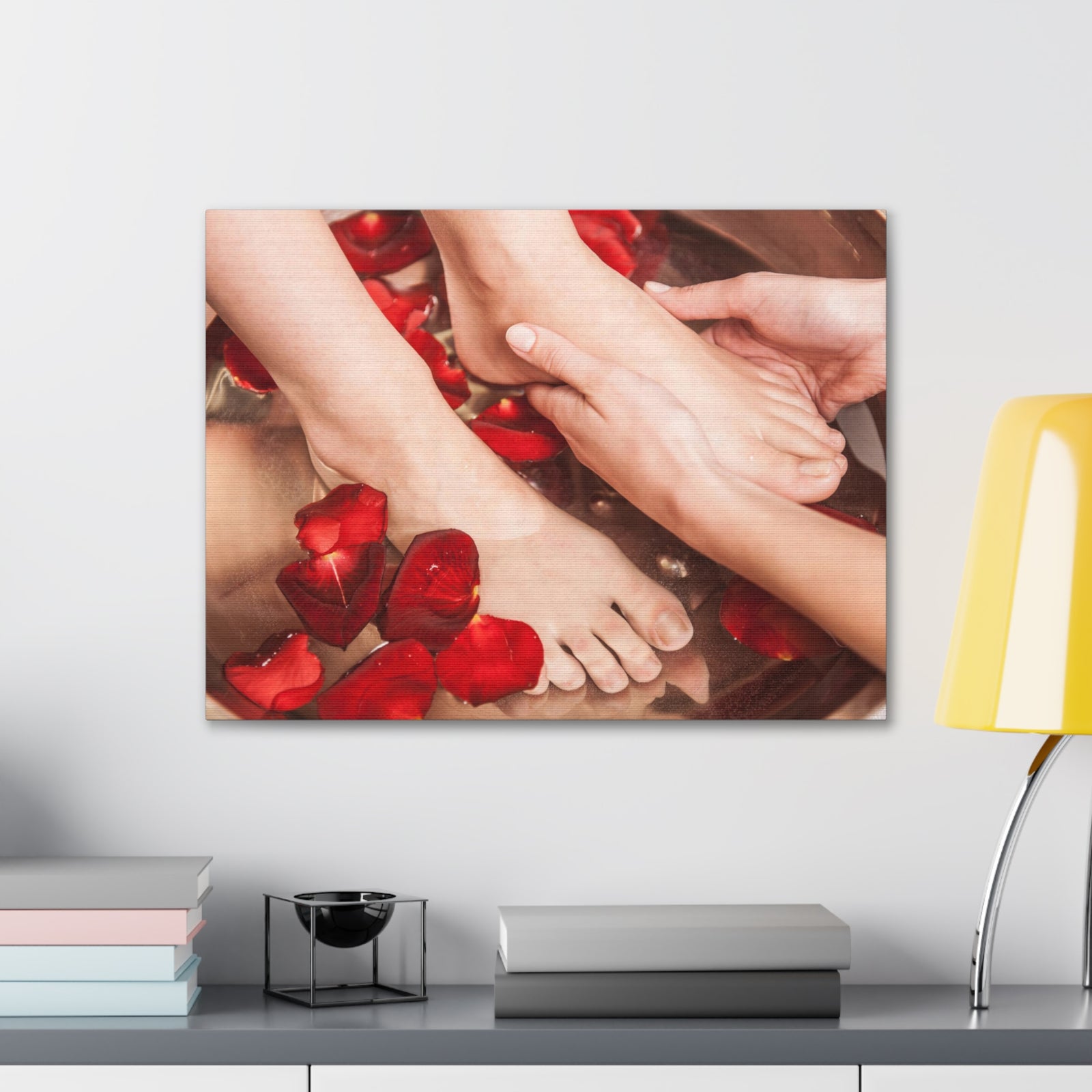 Female Feet at Spa Forest Floral Nature Photography Canvas Wall Art for Home Decor Ready-to-Hang-Express Your Love Gifts