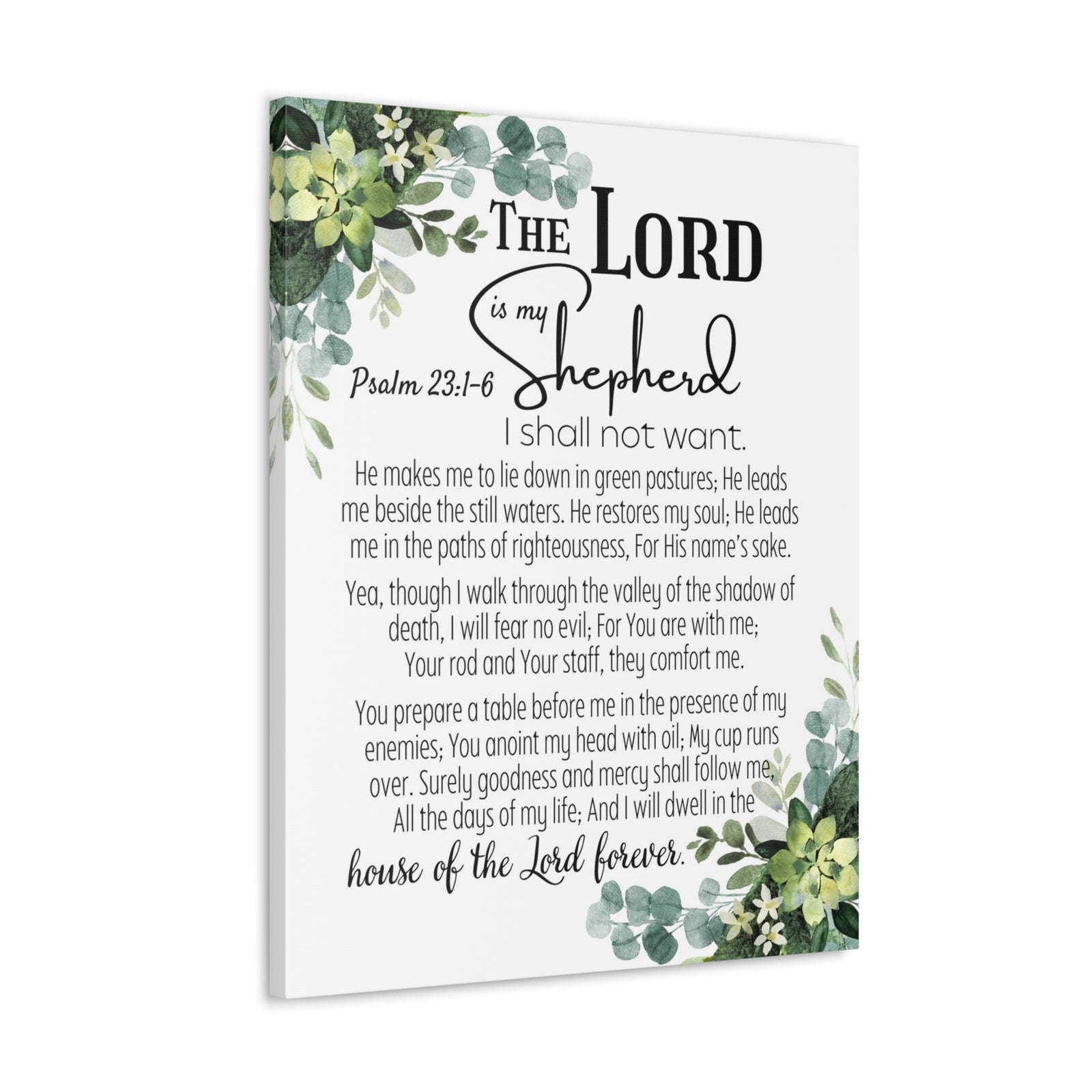 Scripture Walls Psalm 23:1-6 I Shall Not Want Bible Verse Canvas Christian Wall Art Ready to Hang Unframed-Express Your Love Gifts