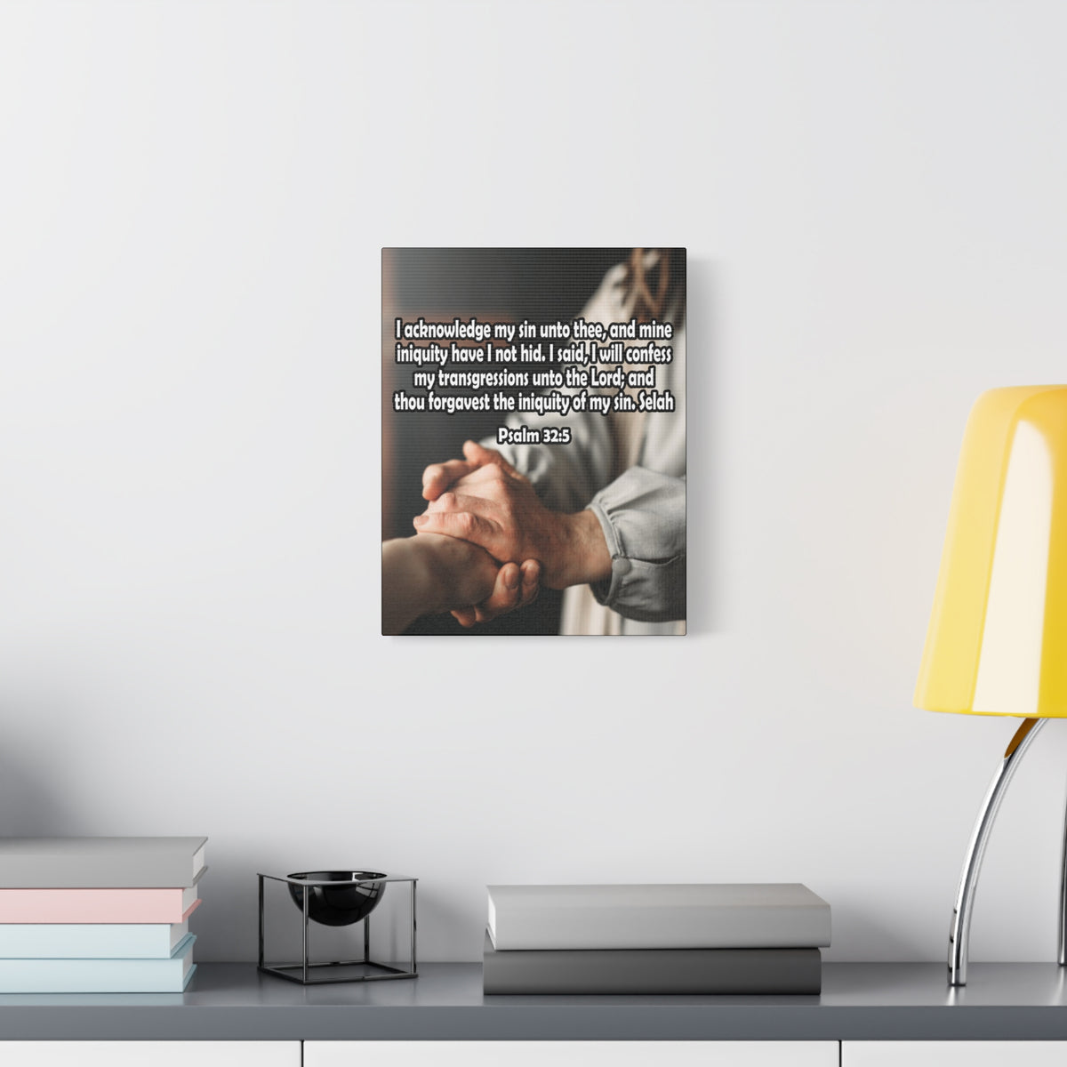 Bible Verse Canvas I Acknowledge My Sin Psalm 32:5 Christian Home Decor Scripture Art-Express Your Love Gifts