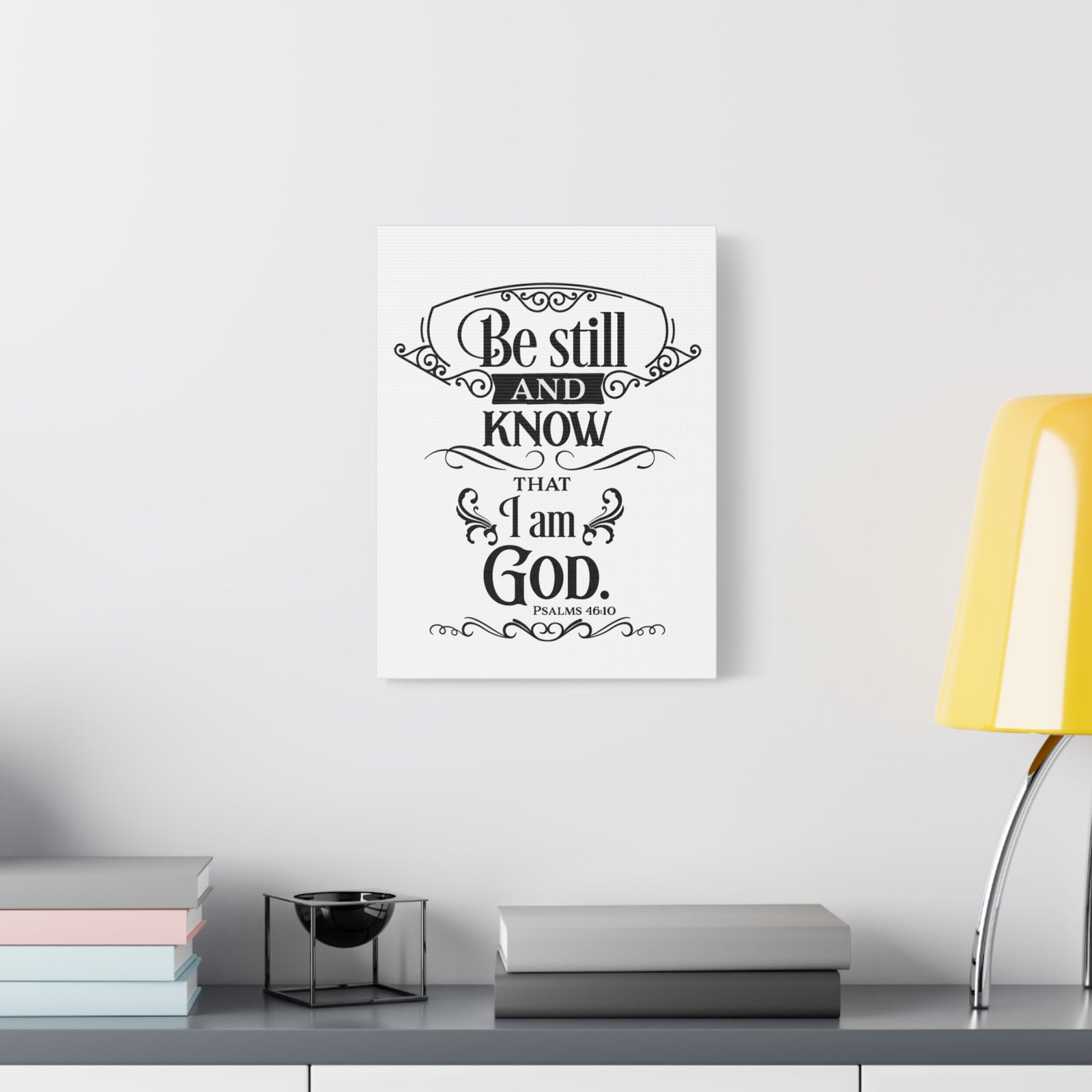 Scripture Canvas I Am God Psalm 46:10 Christian Wall Art Bible Verse Print Ready to Hang-Express Your Love Gifts
