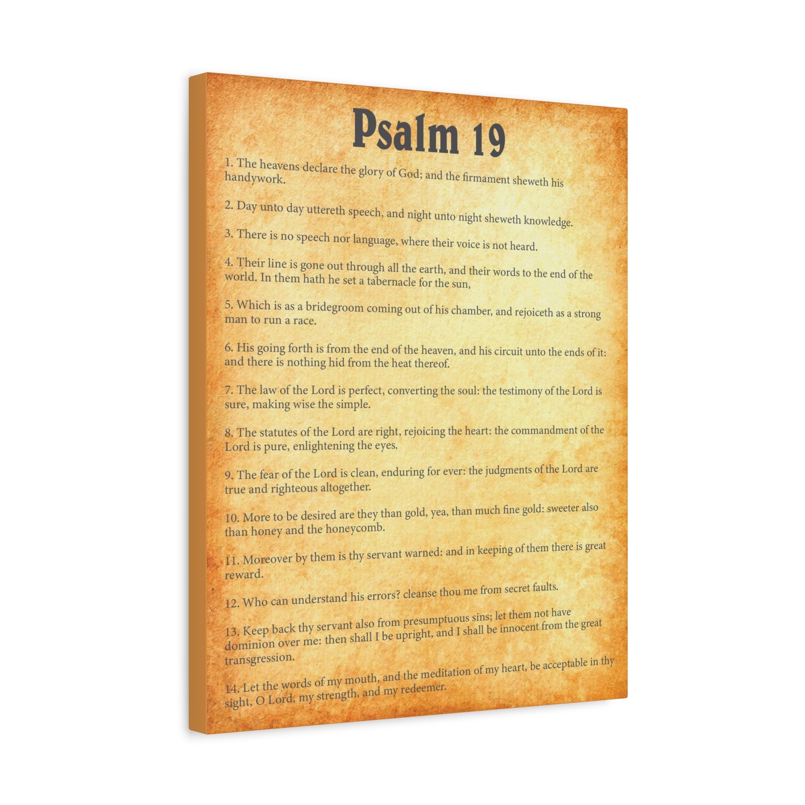 Scripture Walls Psalm 19 Gold Bible Chapter Canvas Christian Wall Art Ready to Hang-Express Your Love Gifts