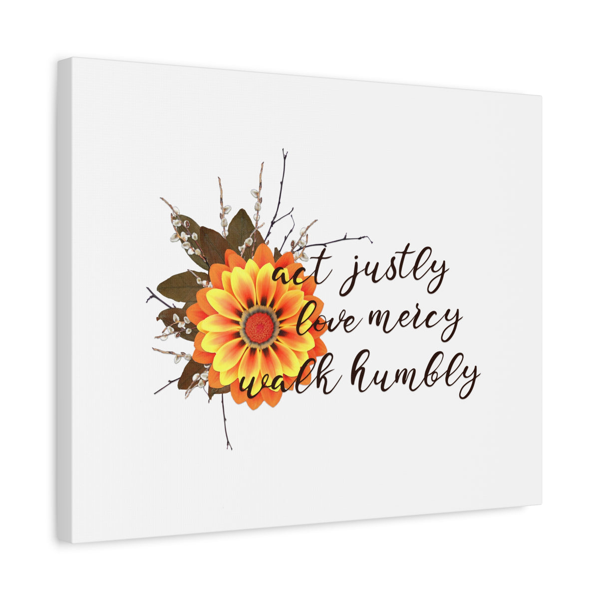 Scripture Walls Micah 6:8 Act Justly Sunflower Bible Verse Canvas Christian Wall Art Ready to Hang Unframed-Express Your Love Gifts