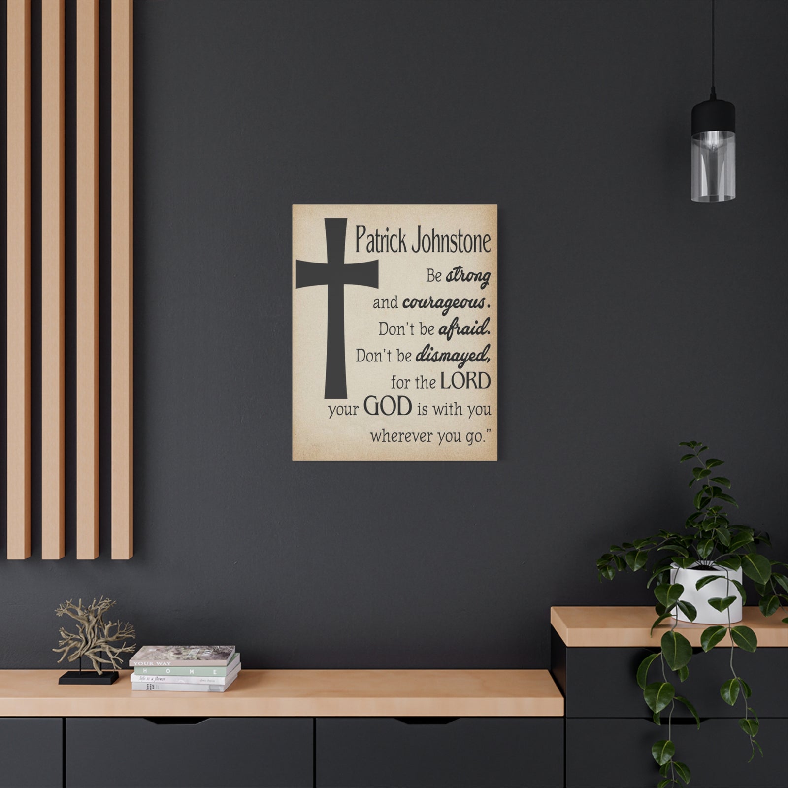 Scripture Walls Personalized Joshua 1:9 Cross Bible Chapter Canvas Christian Wall Art Ready to Hang-Express Your Love Gifts