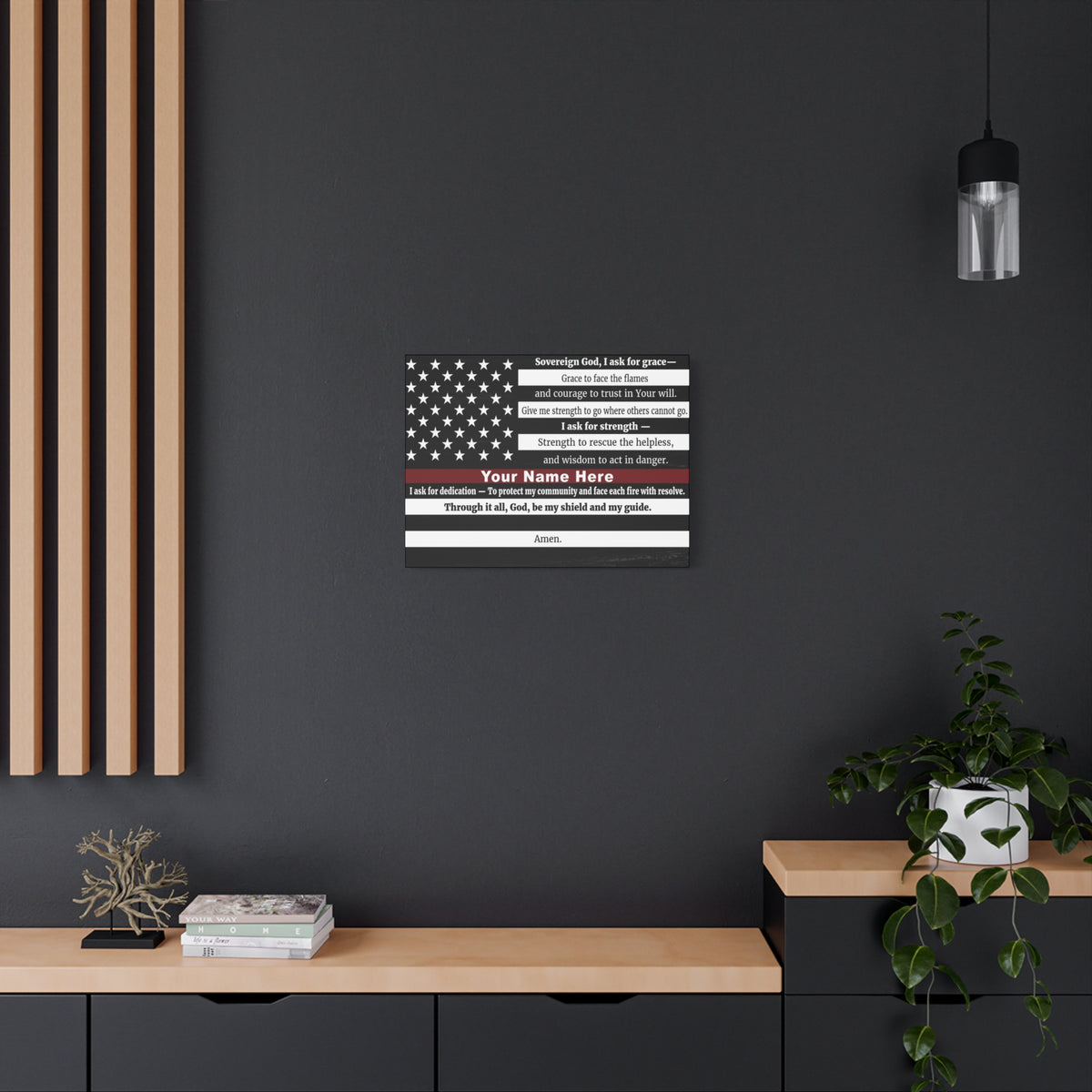 Scripture Walls Personalized Firefighter's Prayer Bible Canvas Christian Wall Art Ready to Hang Unframed-Express Your Love Gifts