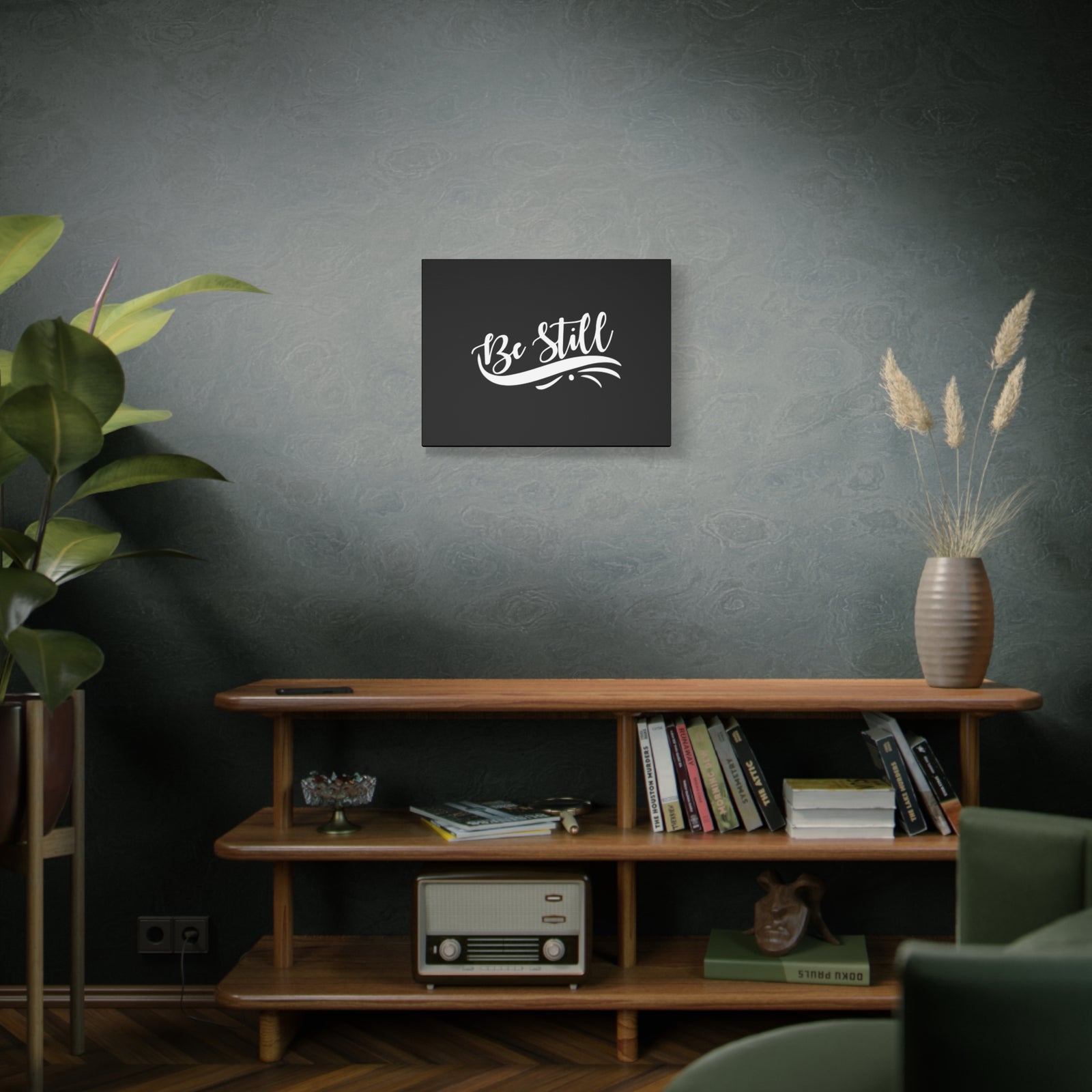 Scripture Canvas Be Still Swoosh Psalm 46:10 Christian Wall Art Bible Verse Print Ready to Hang-Express Your Love Gifts