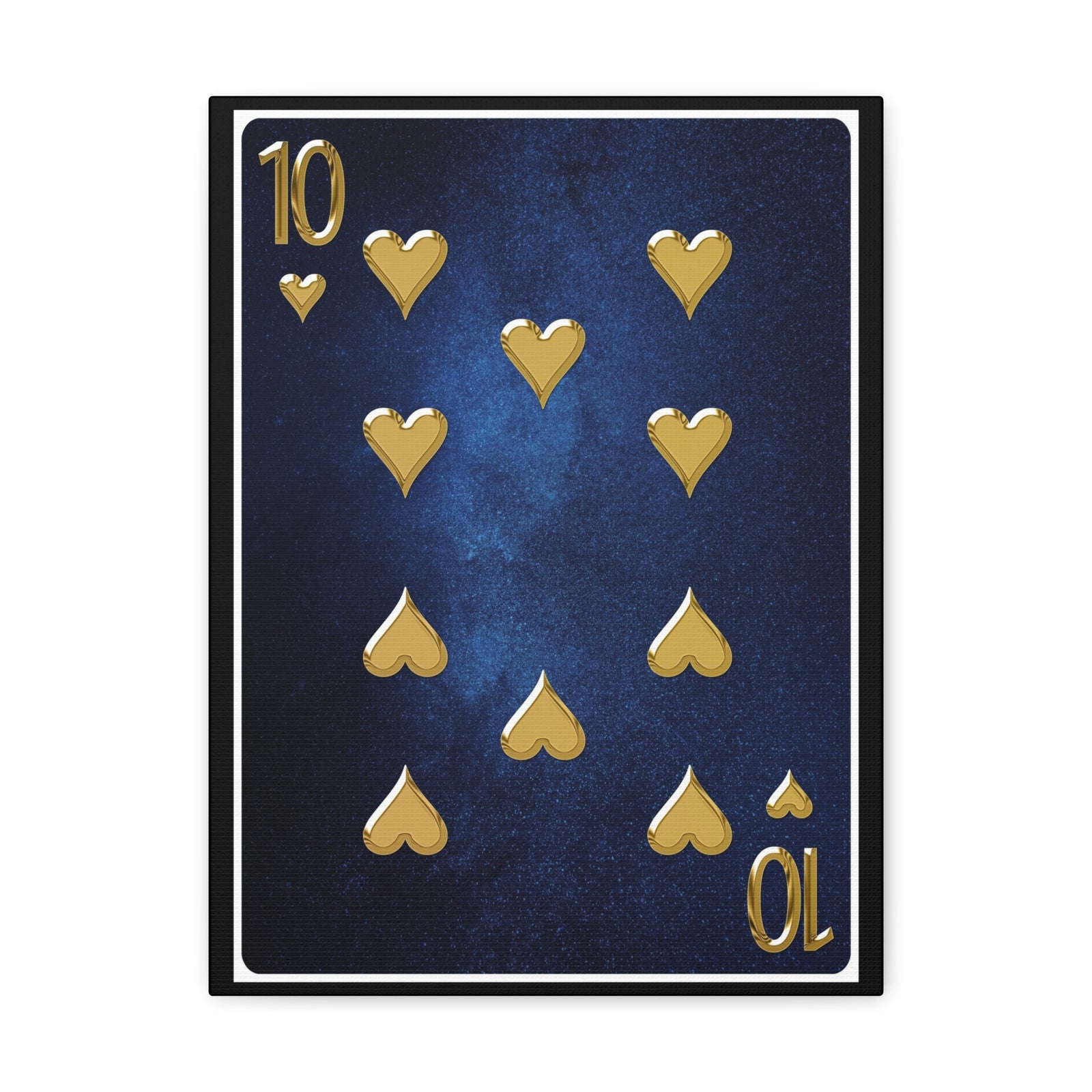 Ten Of Hearts Space Background Playing Card Canvas Wall Art for Home Decor Ready-to-Hang-Express Your Love Gifts
